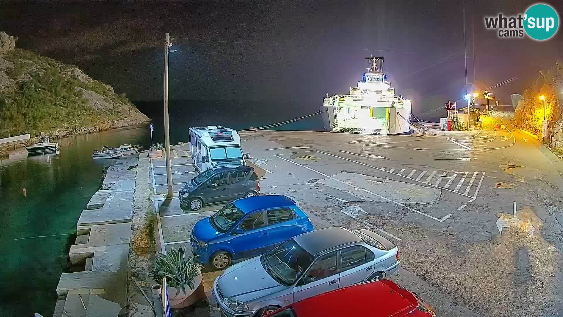 Webcam port de ferry de Prizna – vers l’île de Pag