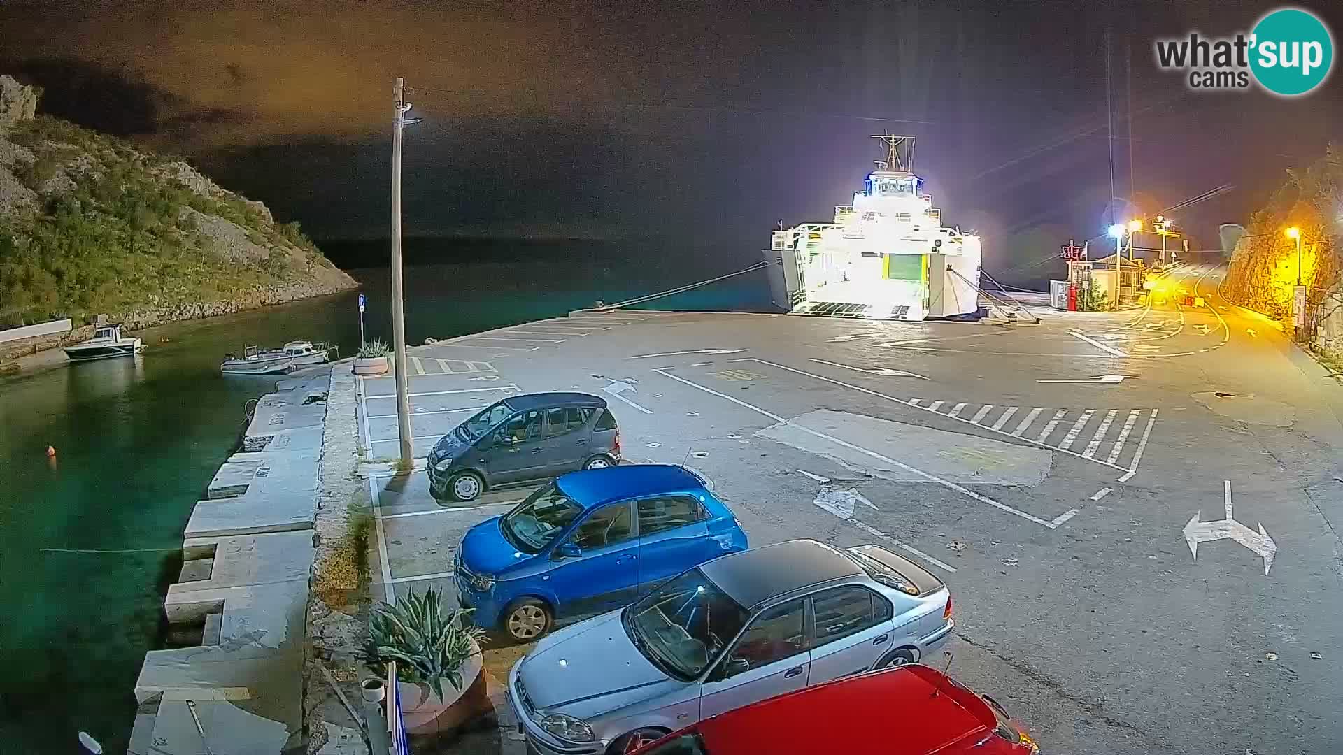 Webcam port de ferry de Prizna – vers l’île de Pag