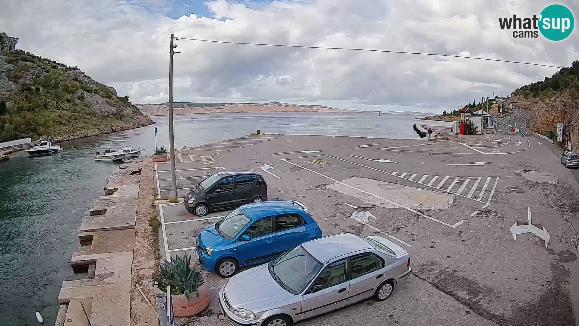 Webcam port de ferry de Prizna – vers l’île de Pag