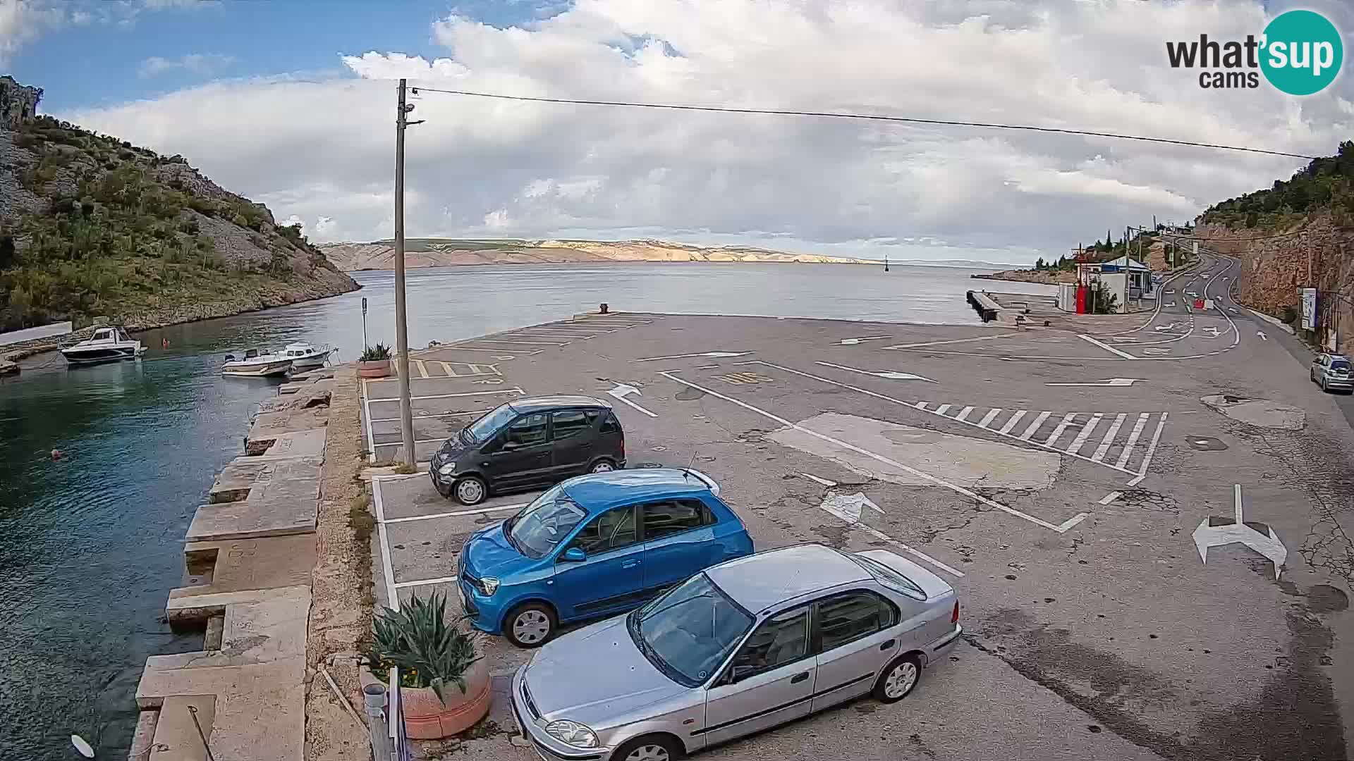 Webcam Prizna ferry port to Pag island