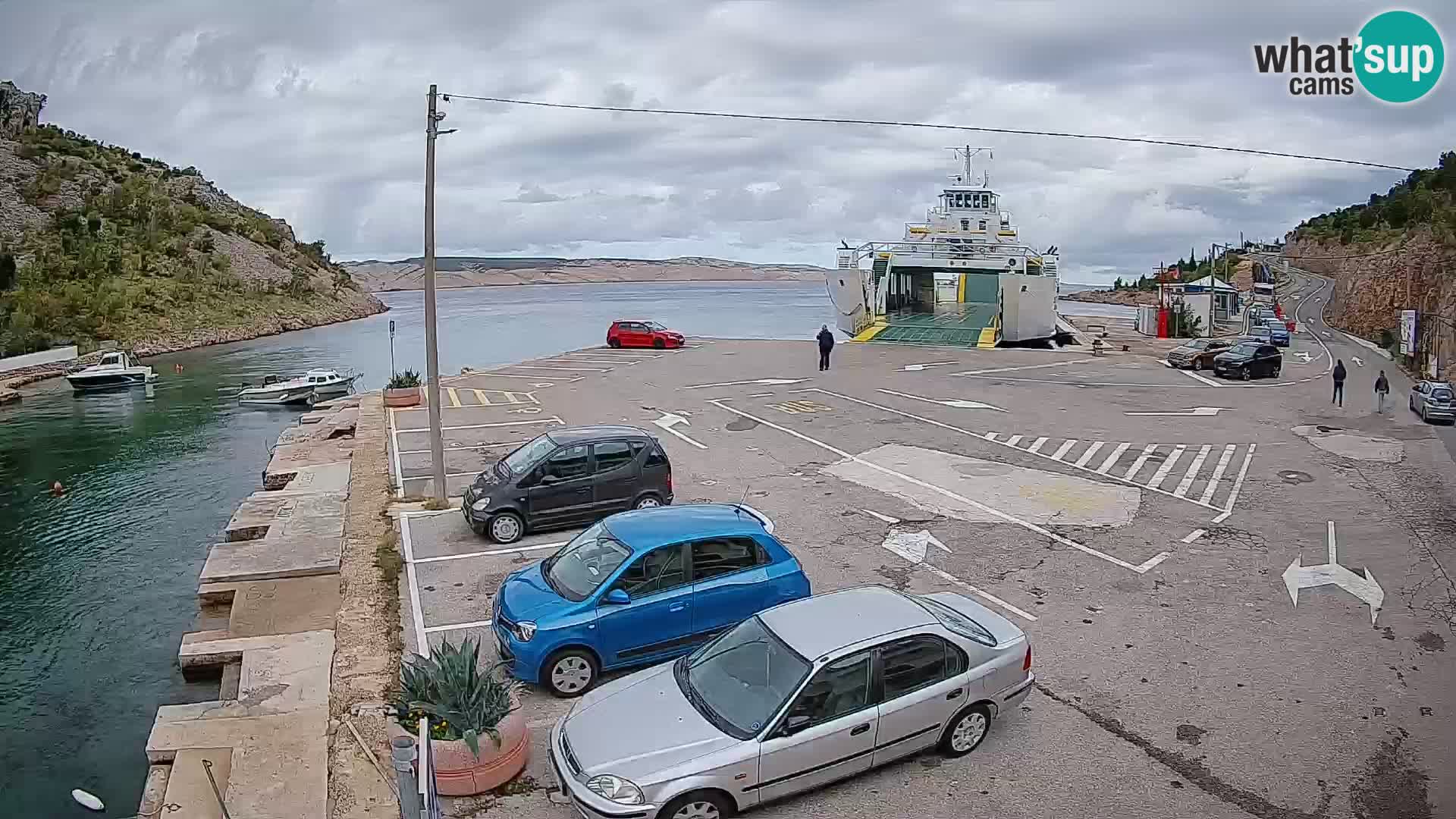 Webcam port de ferry de Prizna – vers l’île de Pag