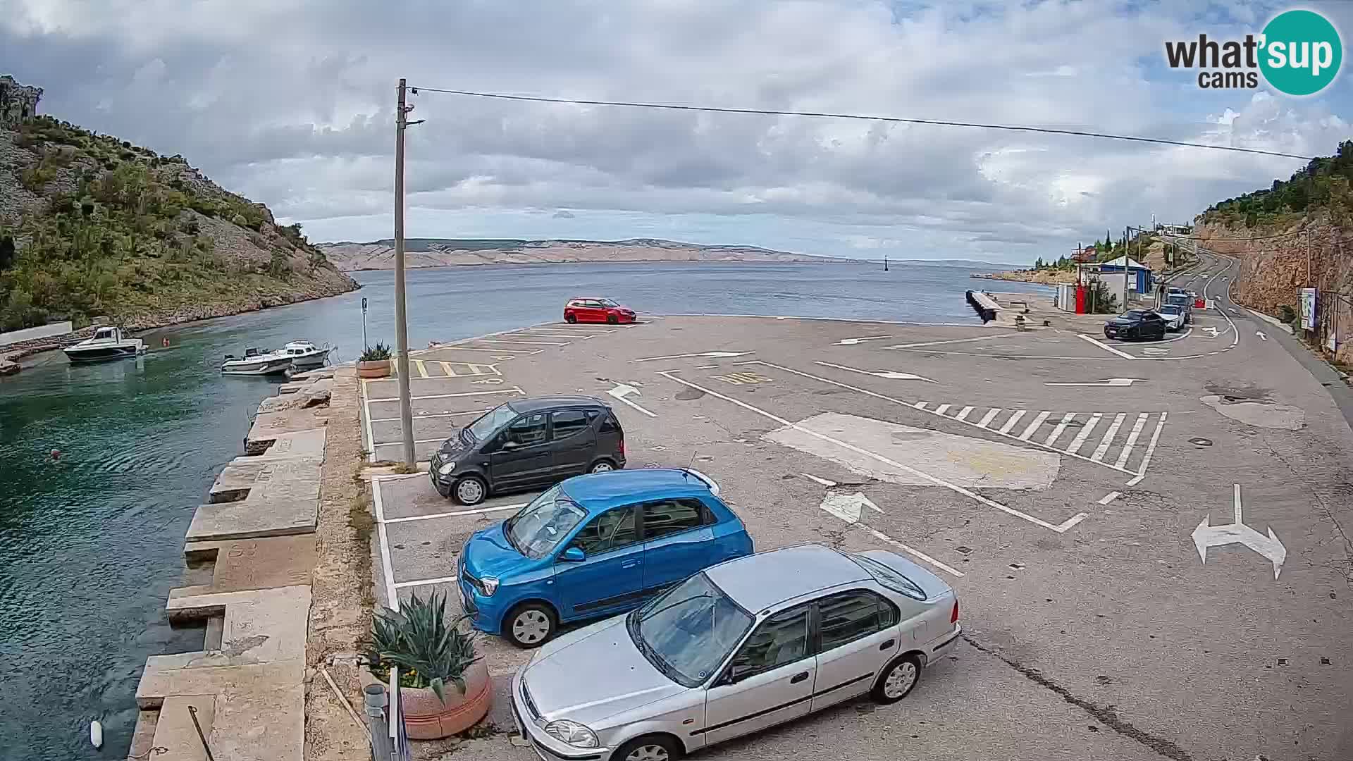 Webcam port de ferry de Prizna – vers l’île de Pag