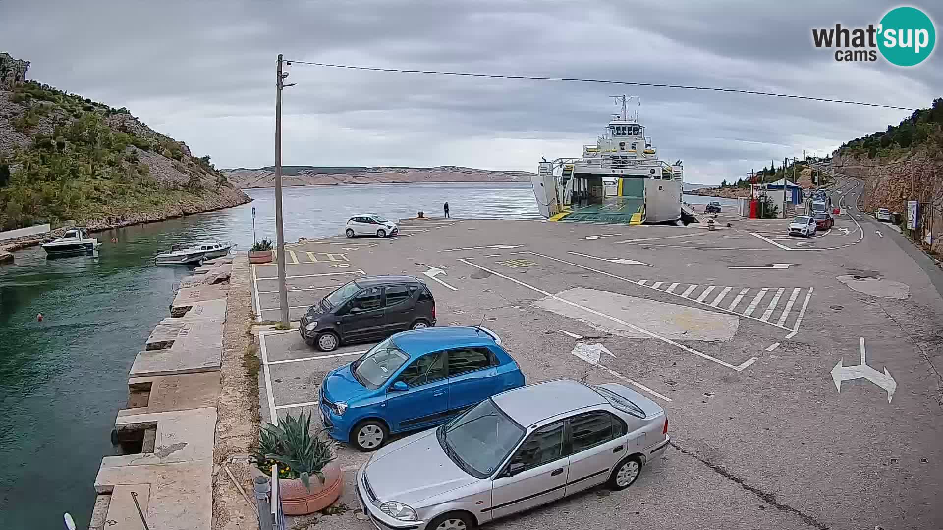 Webcam port de ferry de Prizna – vers l’île de Pag