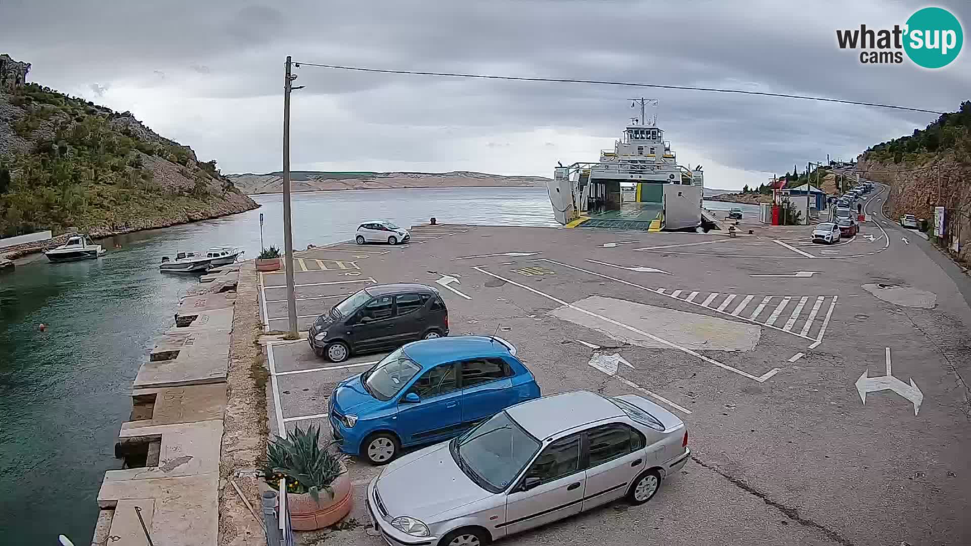 Webcam Prizna ferry port to Pag island