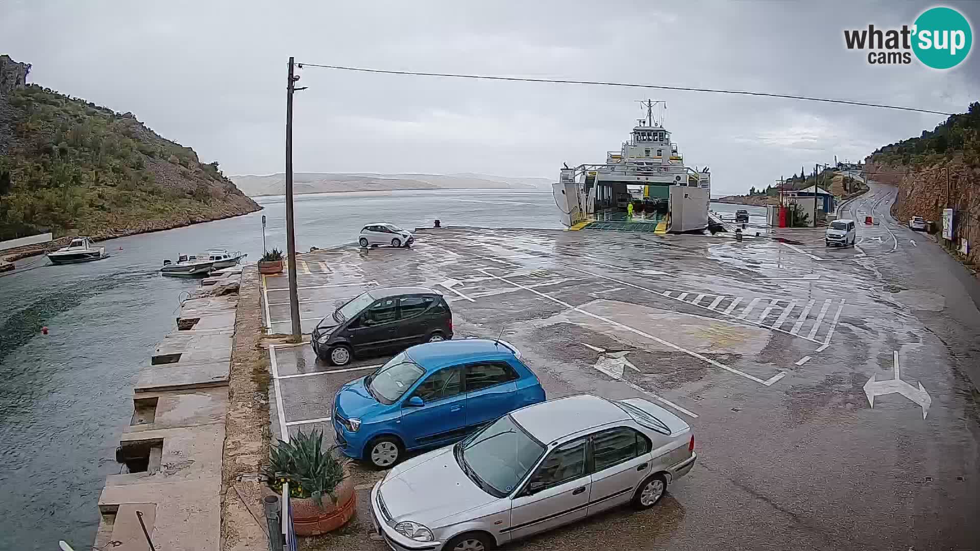 Webcam port de ferry de Prizna – vers l’île de Pag