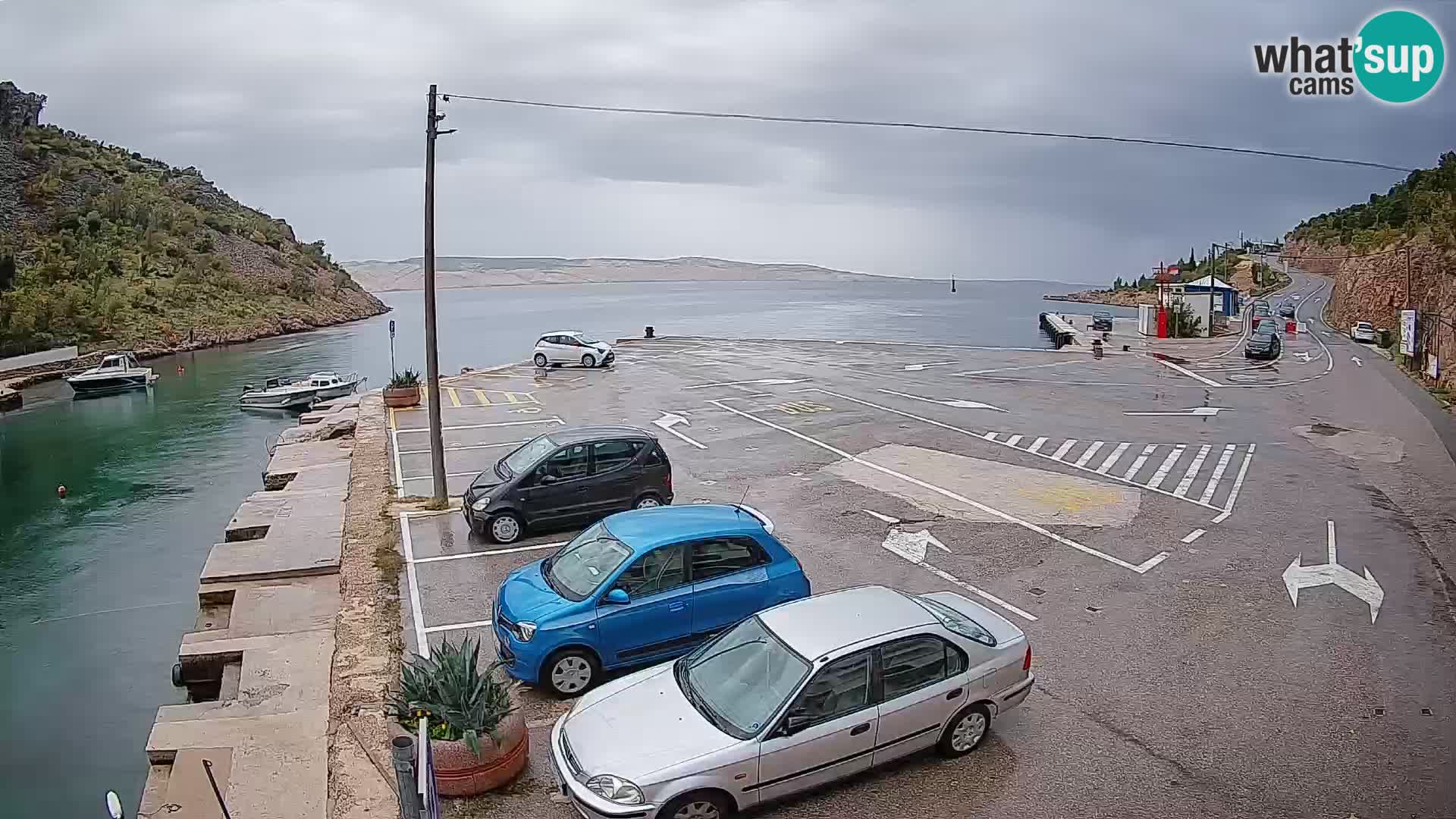 Webcam Prizna ferry port to Pag island