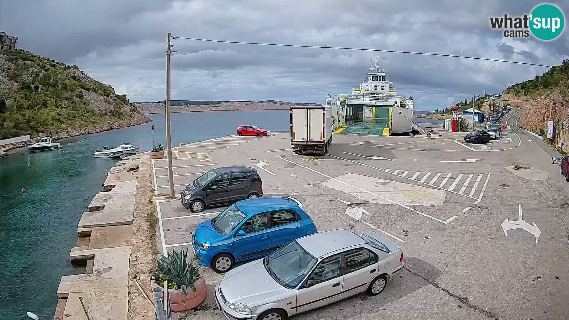 Webcam Prizna ferry port to Pag island