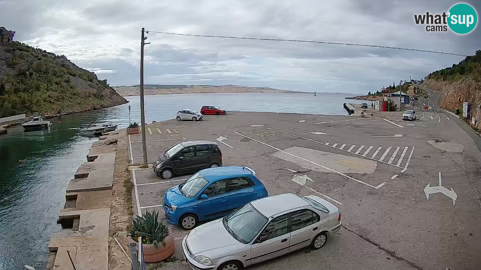 Webcam Prizna ferry port to Pag island