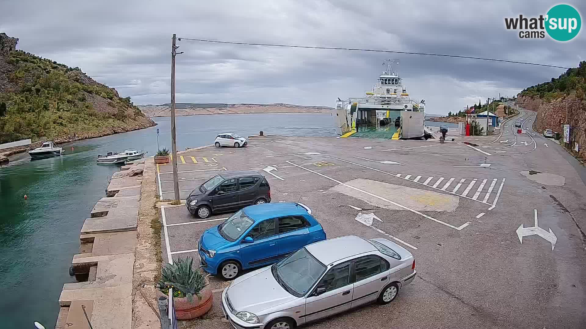 Webcam Fährhafen Prizna – zur Insel Pag