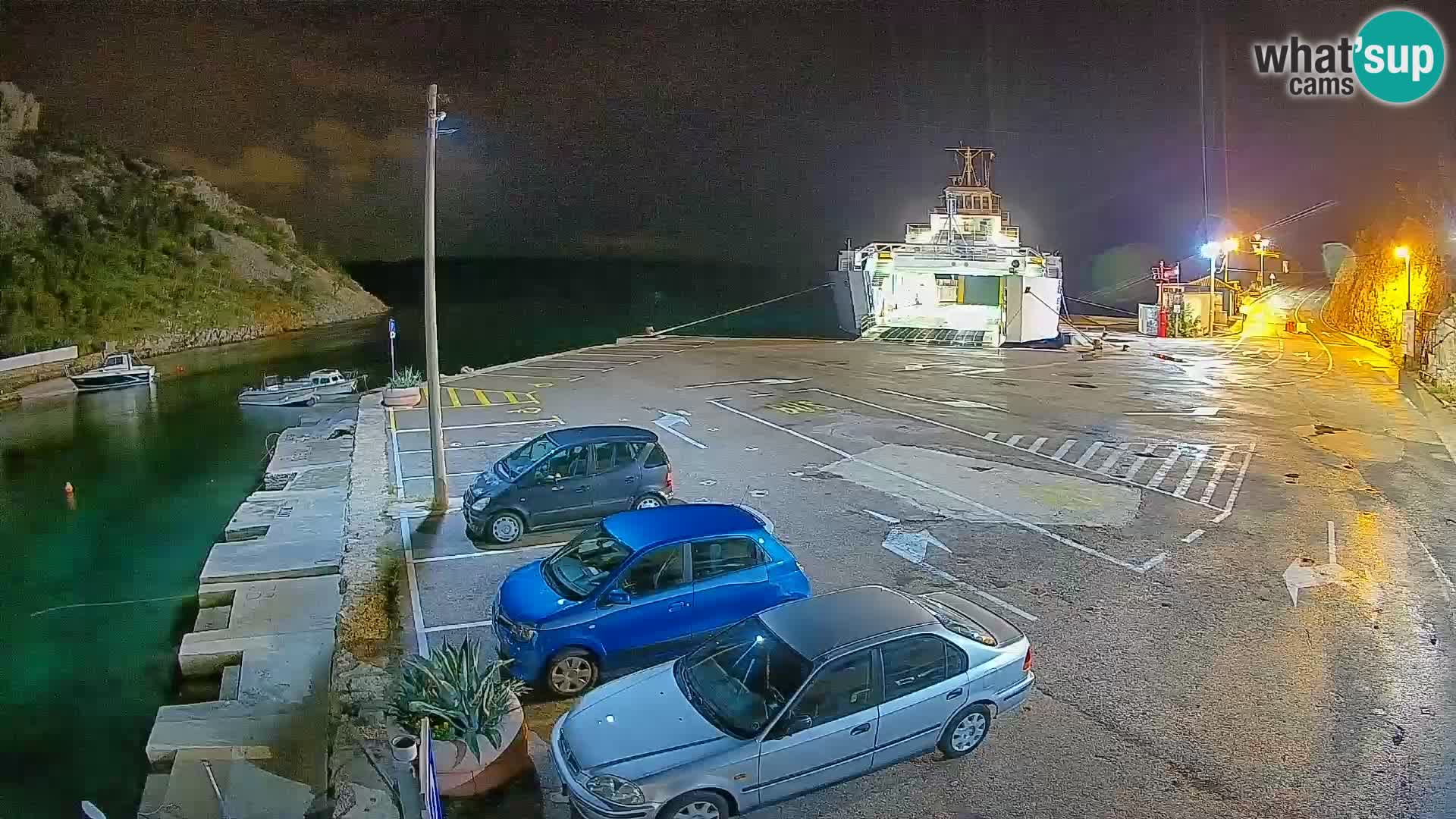 Webcam port de ferry de Prizna – vers l’île de Pag