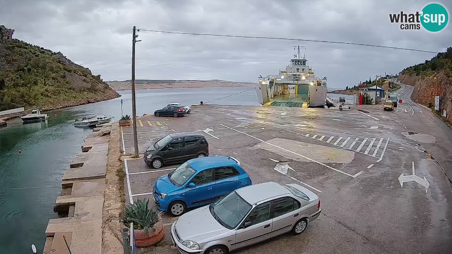 Webcam Fährhafen Prizna – zur Insel Pag