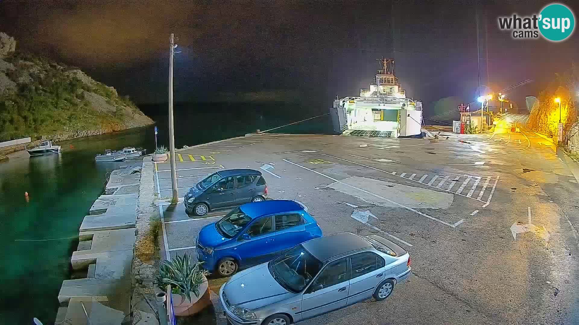 Webcam port de ferry de Prizna – vers l’île de Pag