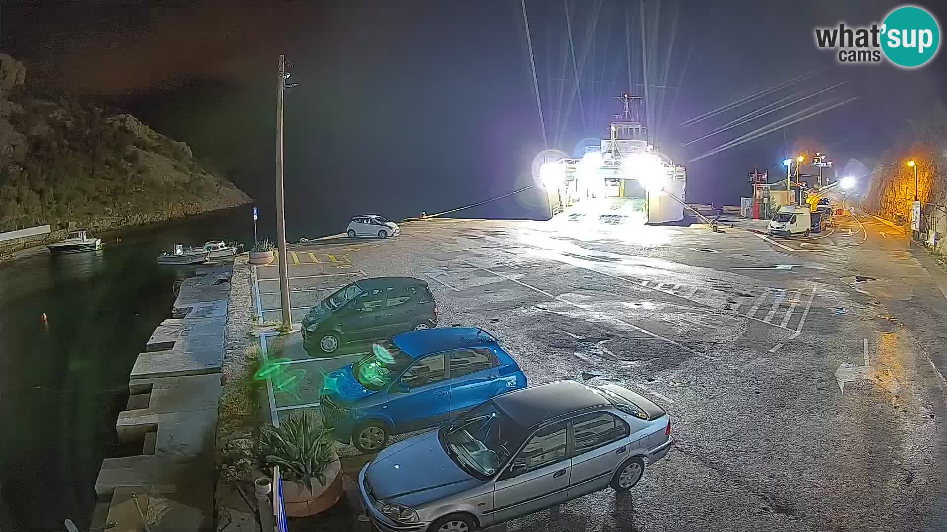 Webcam port de ferry de Prizna – vers l’île de Pag