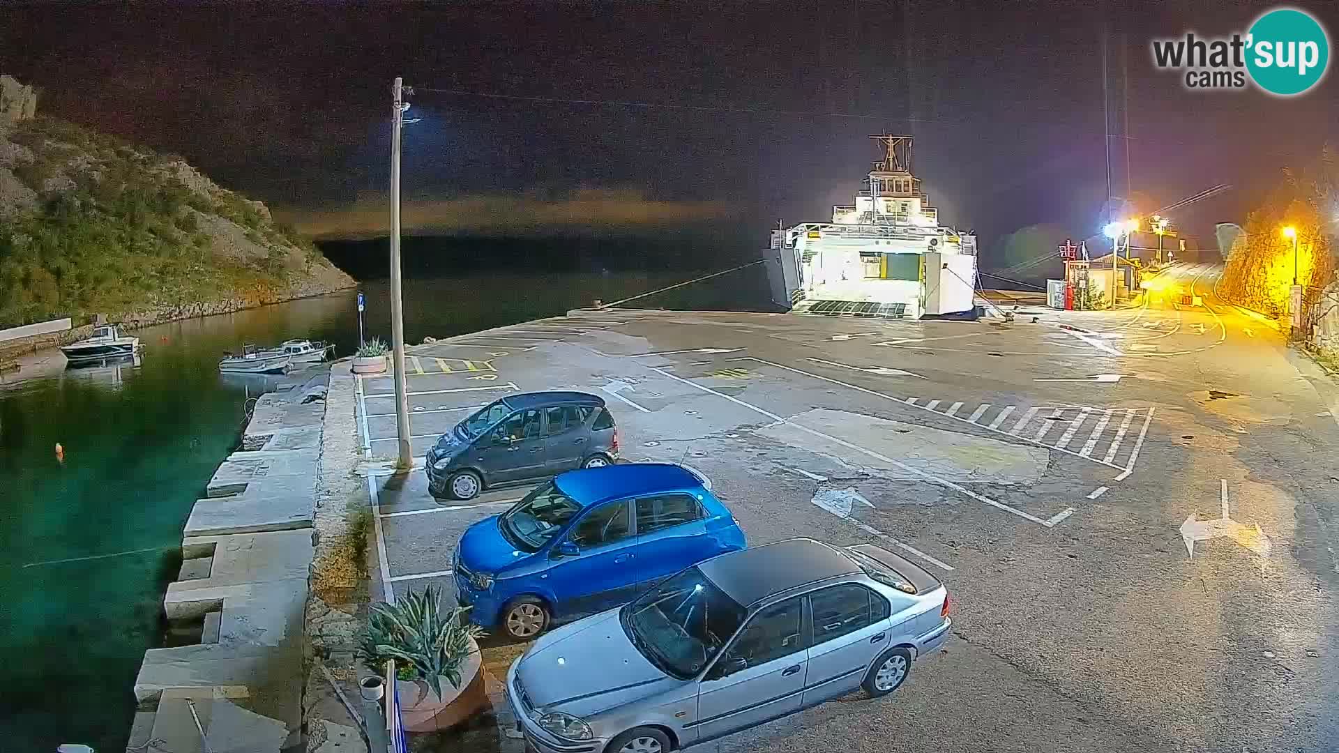 Webcam Prizna ferry port to Pag island