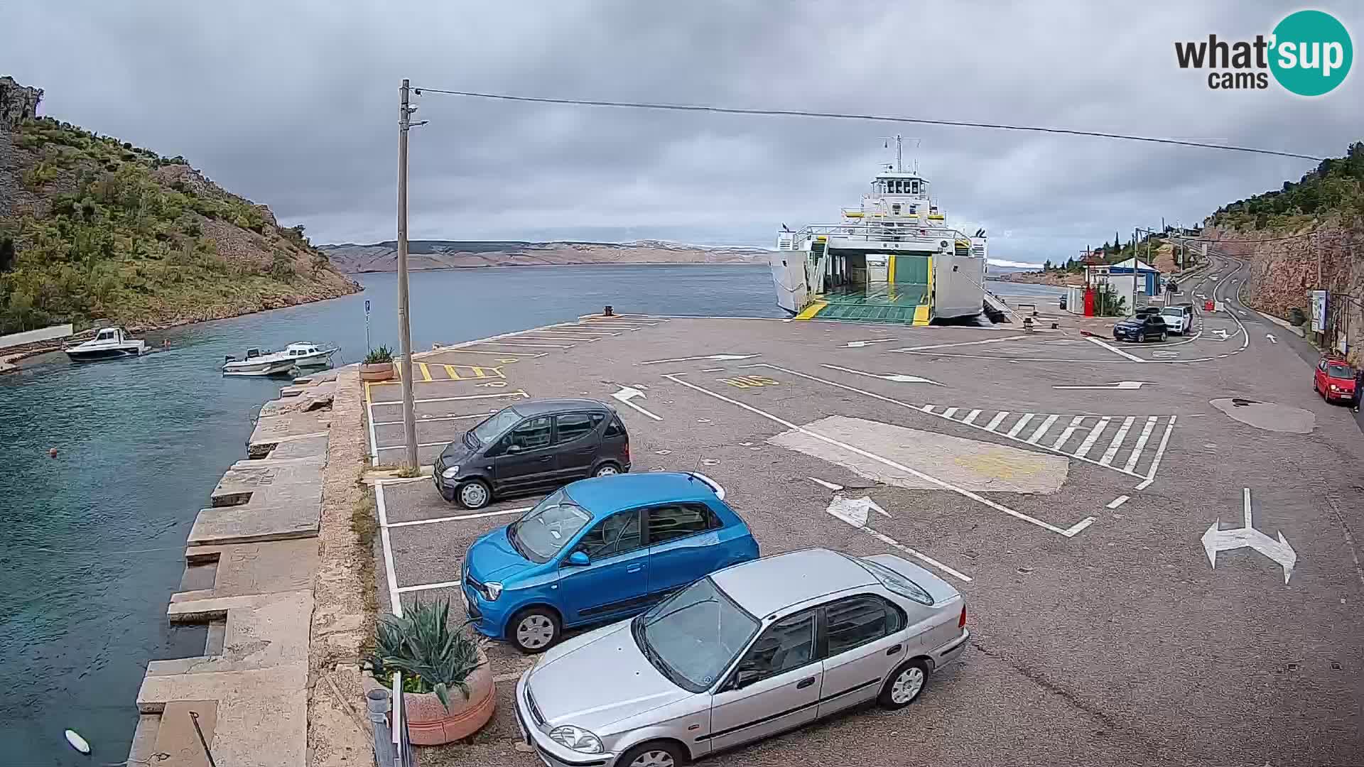 Webcam port de ferry de Prizna – vers l’île de Pag