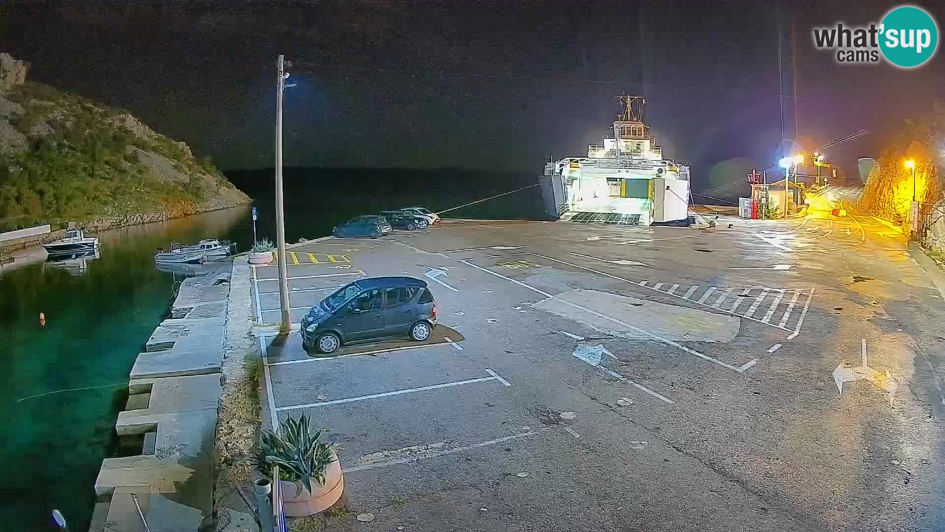 Webcam port de ferry de Prizna – vers l’île de Pag