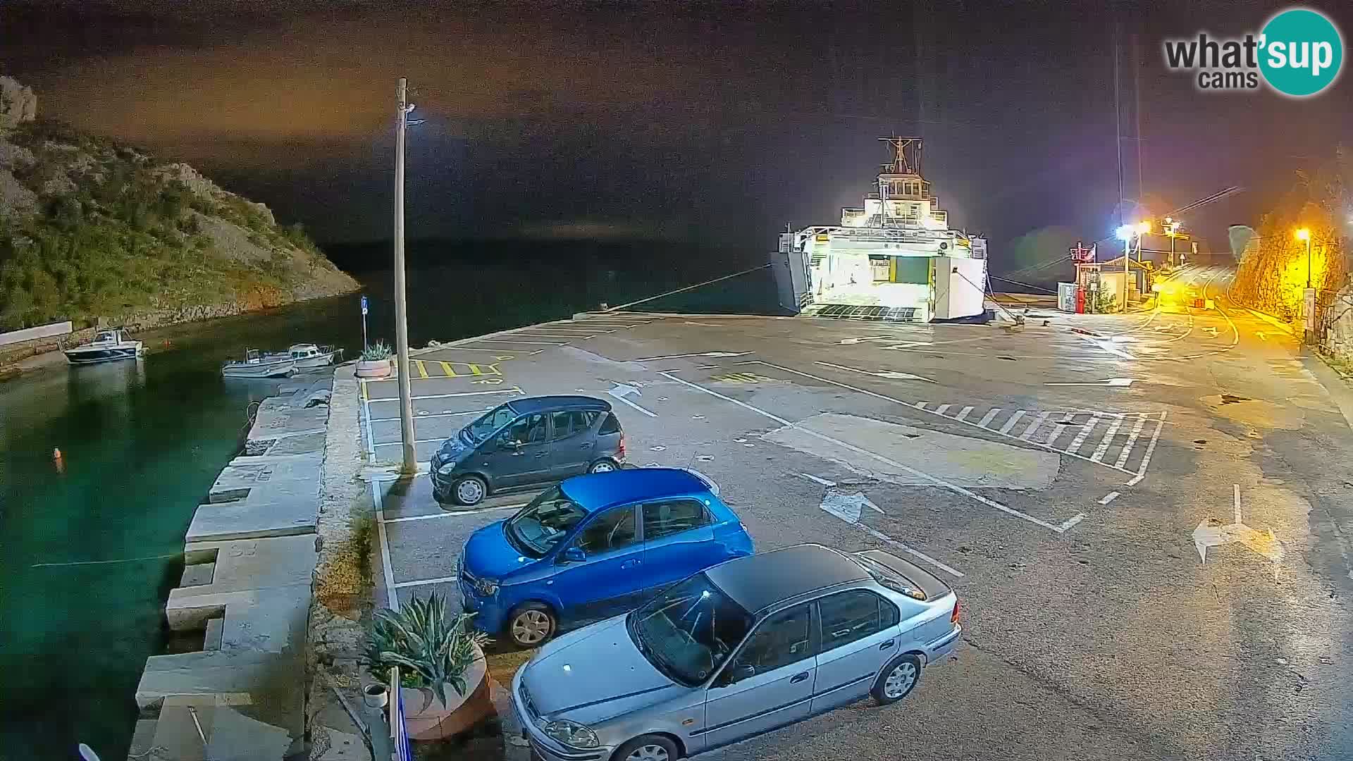 Webcam Fährhafen Prizna – zur Insel Pag