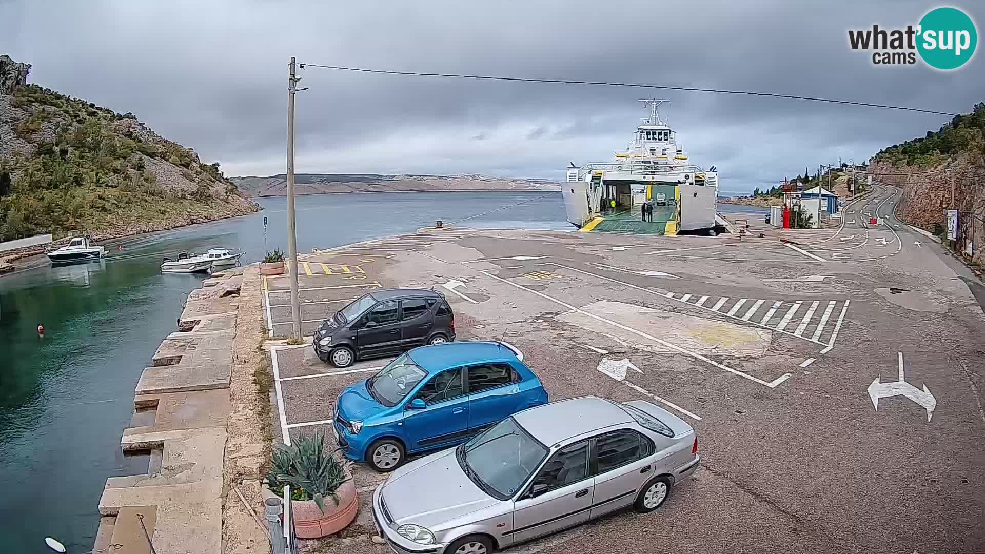 Webcam Fährhafen Prizna – zur Insel Pag