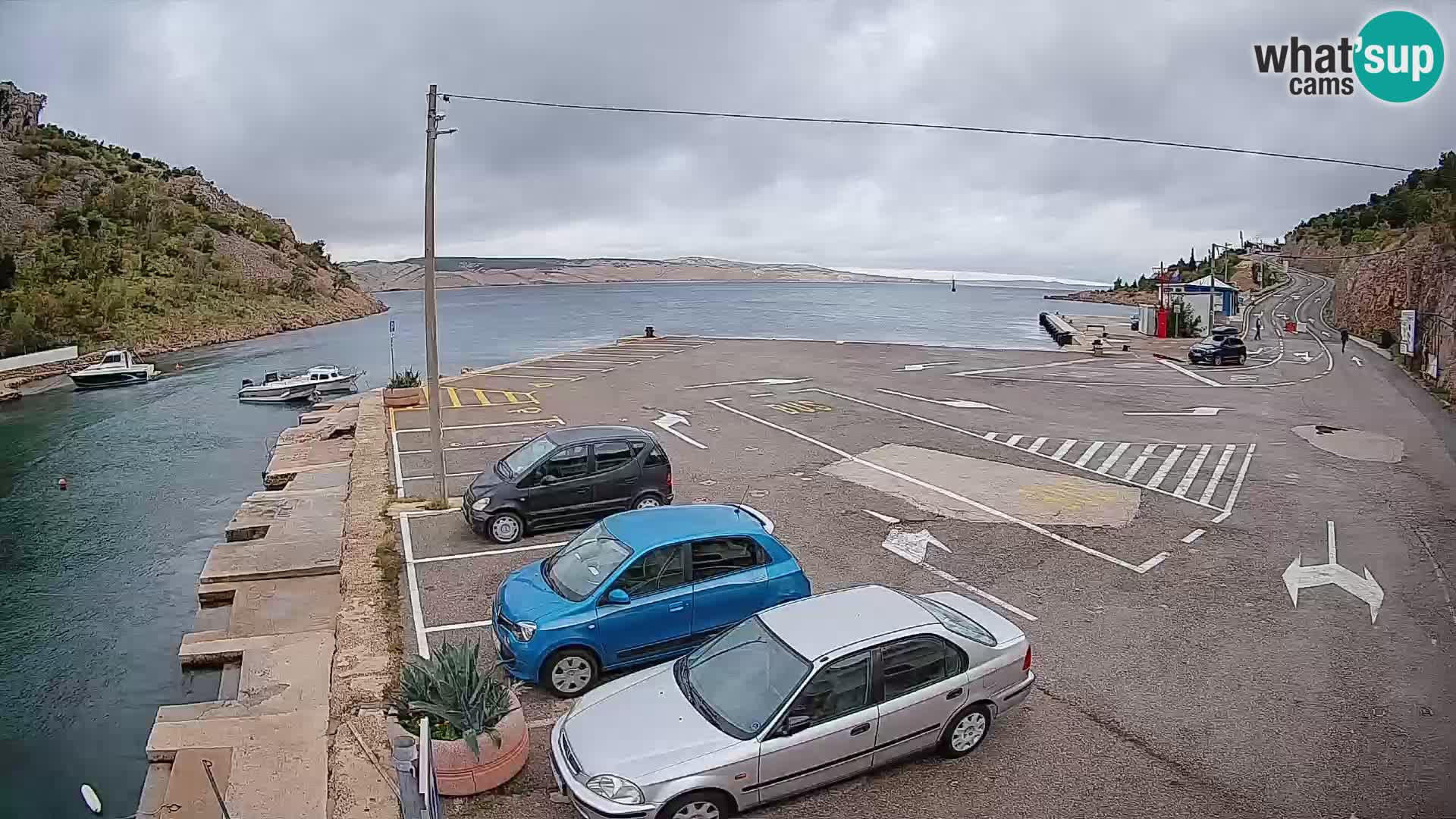 Webcam port de ferry de Prizna – vers l’île de Pag