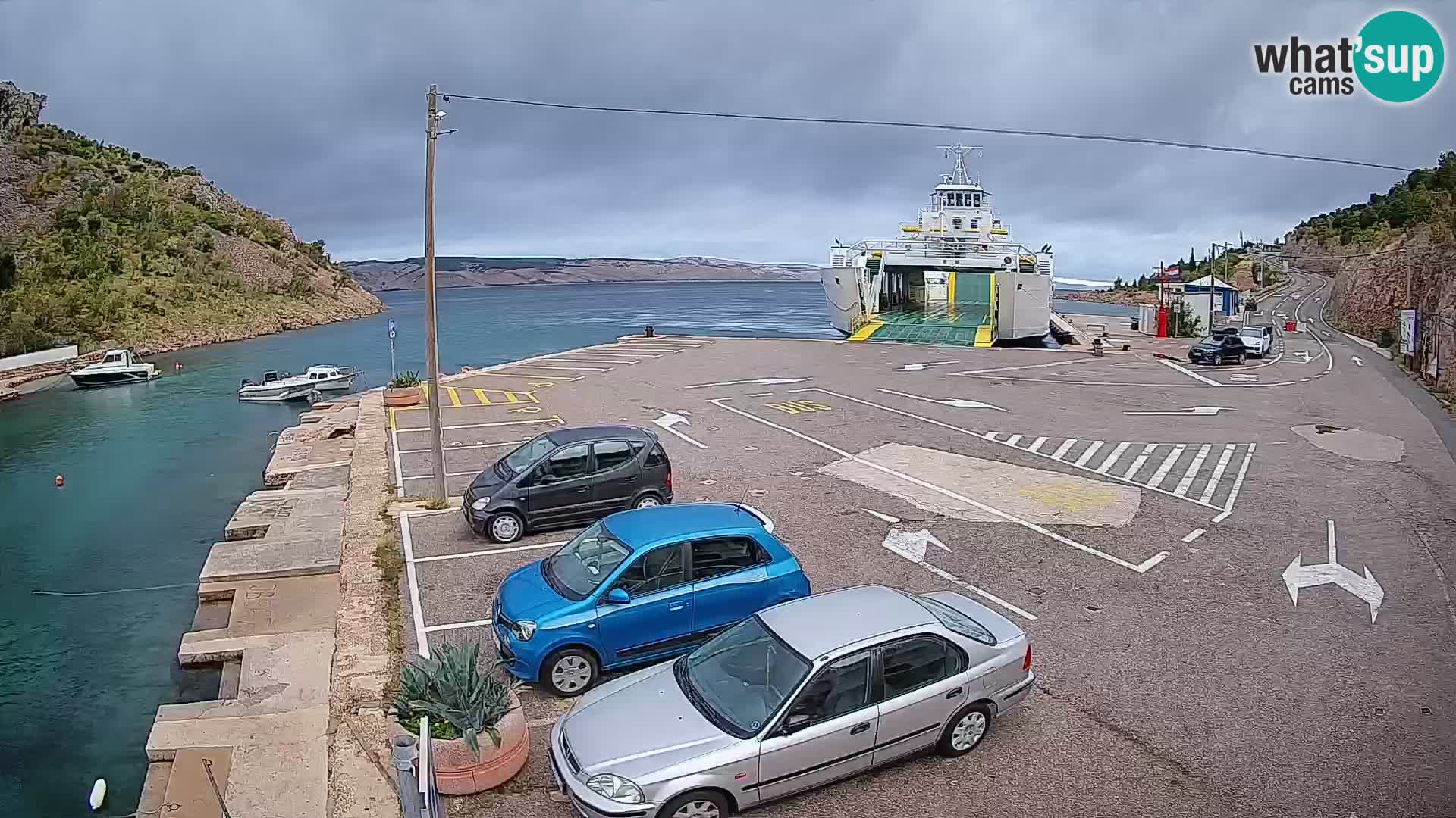 Webcam Fährhafen Prizna – zur Insel Pag