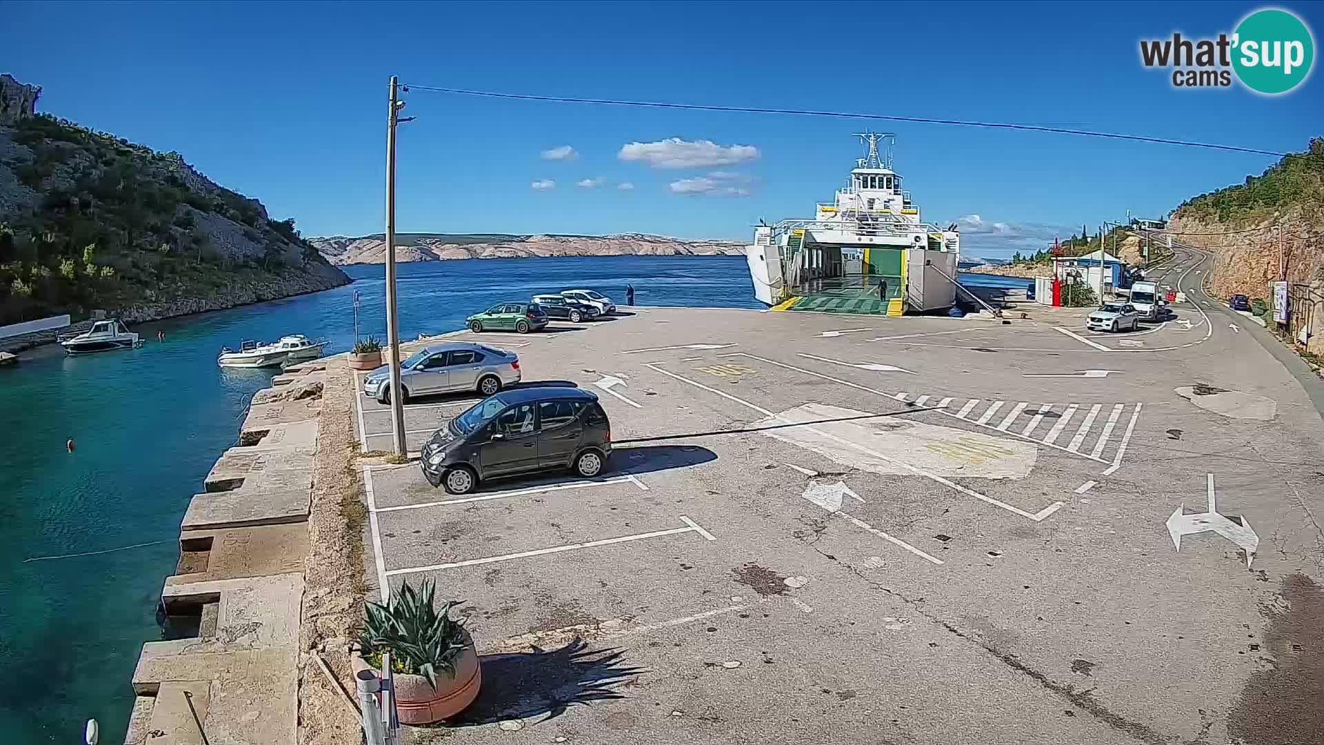 Webcam Fährhafen Prizna – zur Insel Pag