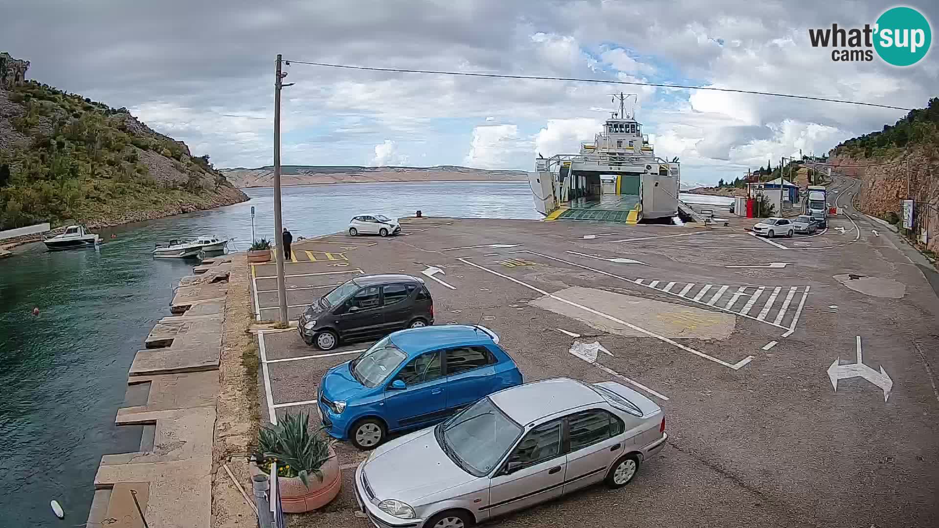 Webcam Fährhafen Prizna – zur Insel Pag