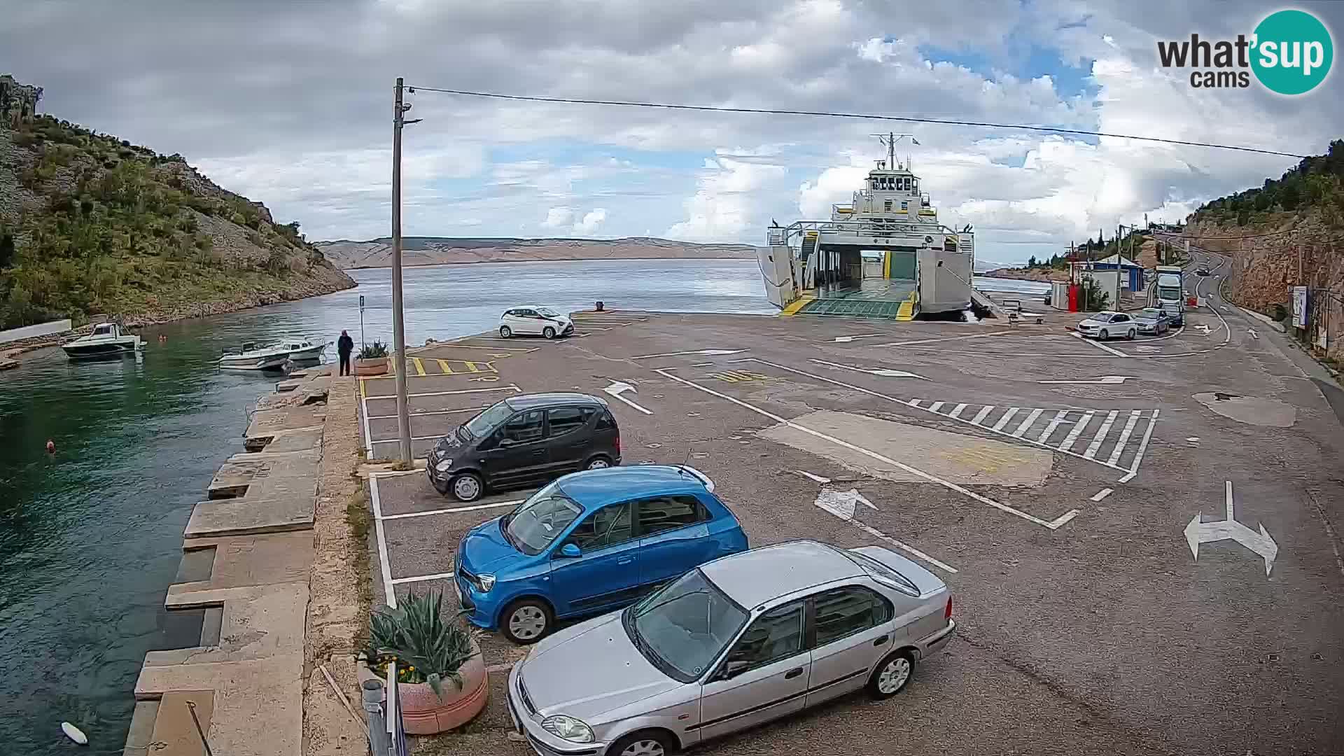 Webcam port de ferry de Prizna – vers l’île de Pag