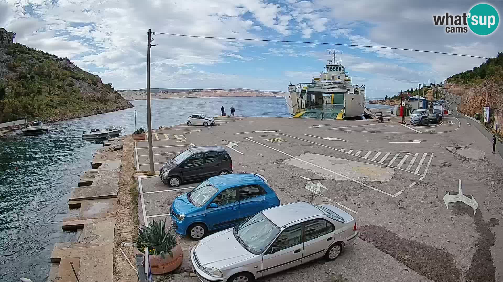 Webcam Prizna ferry port to Pag island