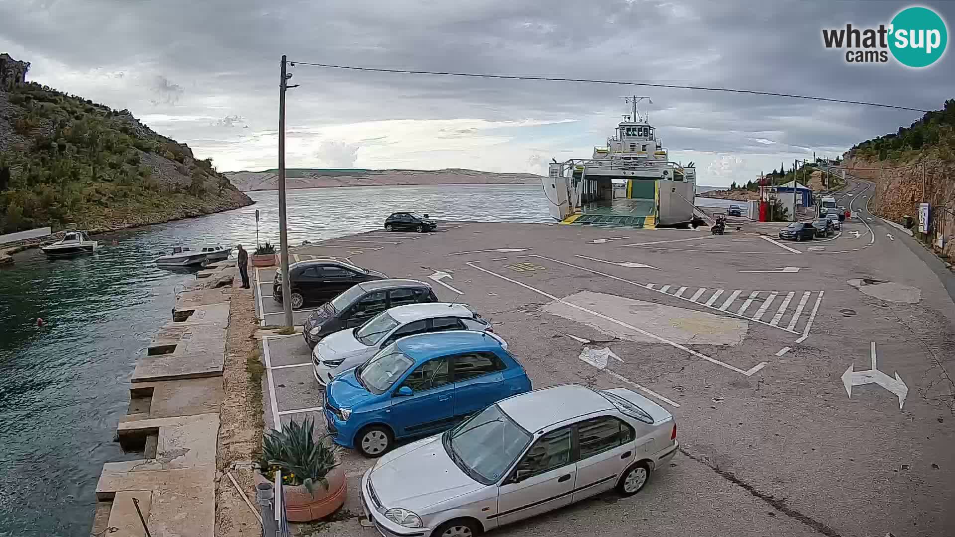Webcam port de ferry de Prizna – vers l’île de Pag