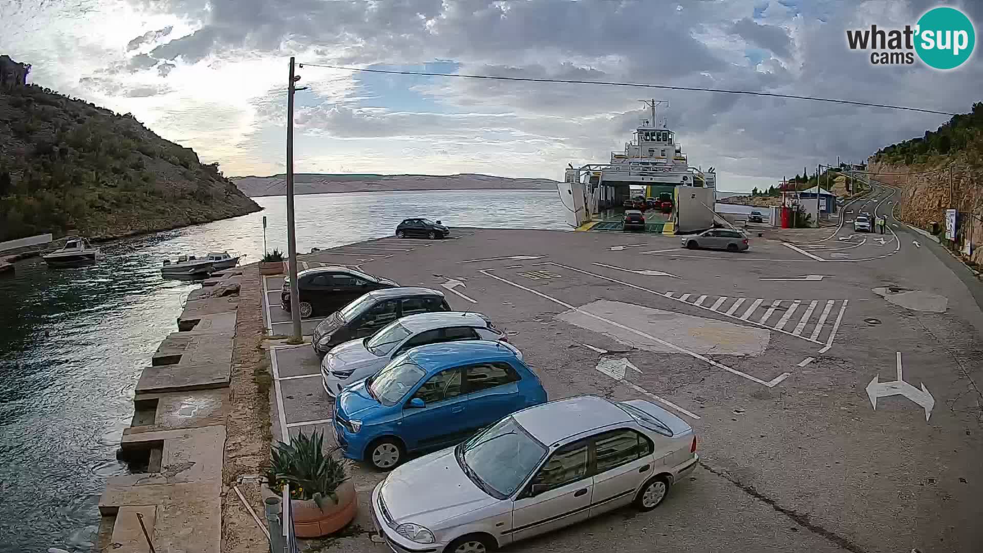 Webcam Prizna ferry port to Pag island