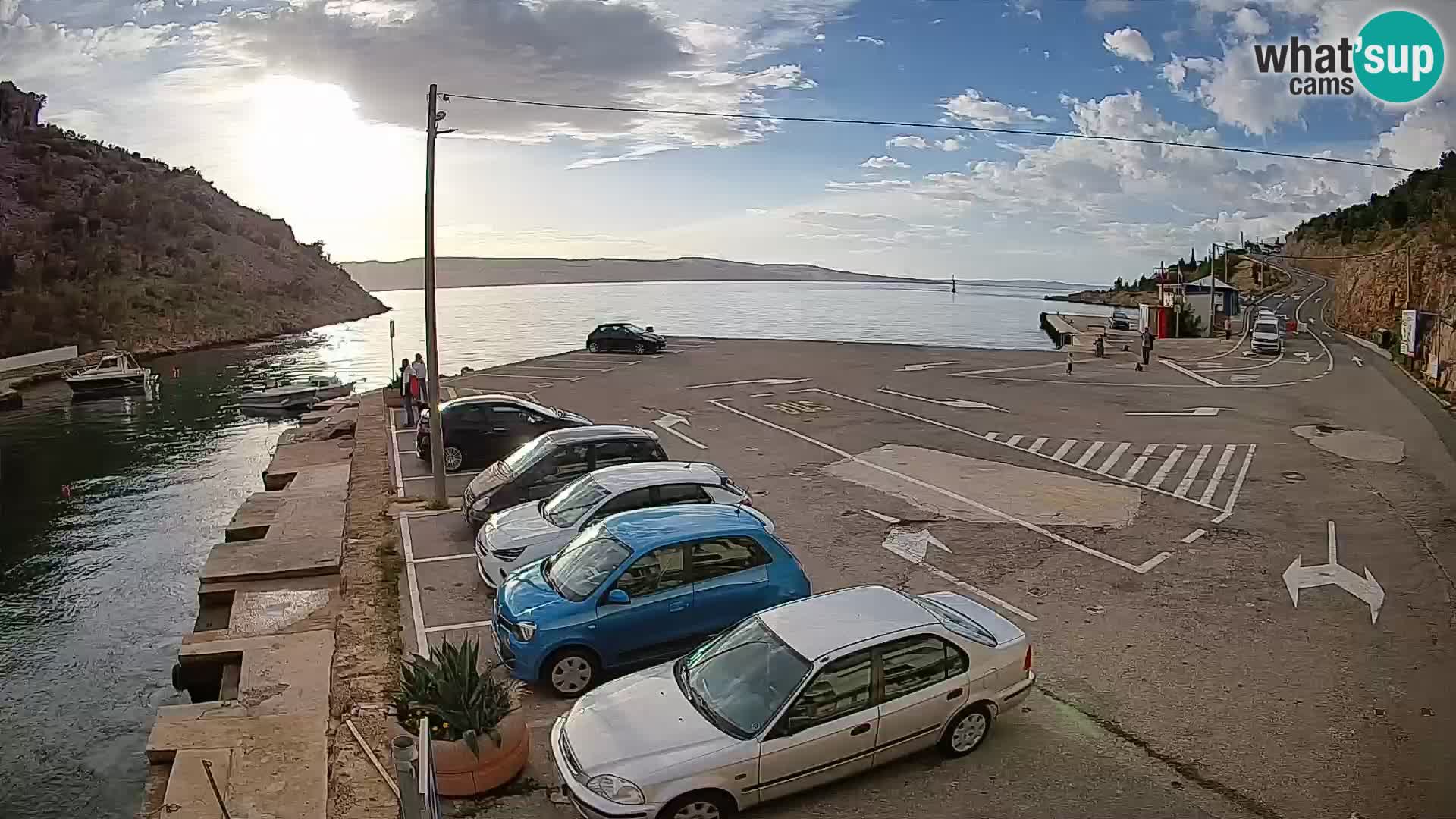 Webcam port de ferry de Prizna – vers l’île de Pag