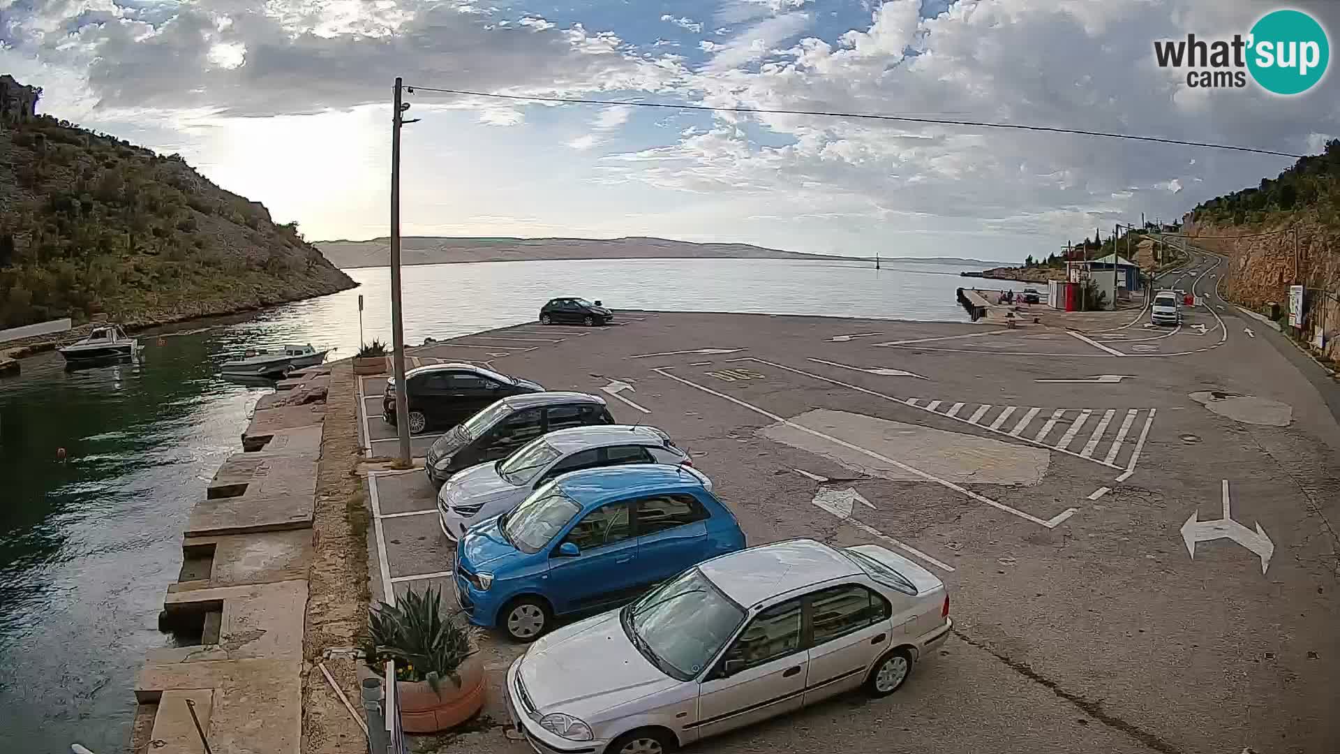 Webcam Prizna ferry port to Pag island