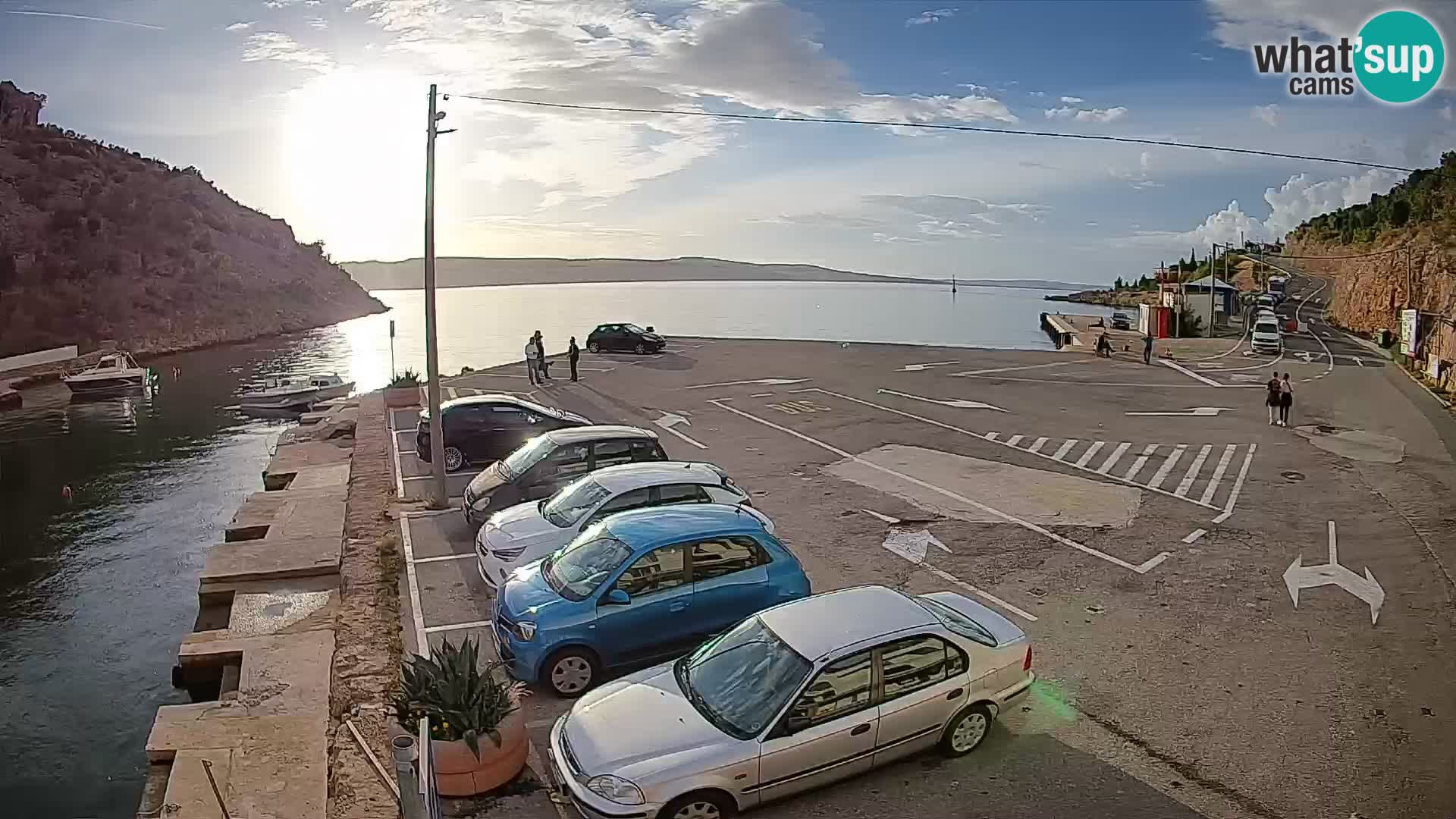 Webcam port de ferry de Prizna – vers l’île de Pag