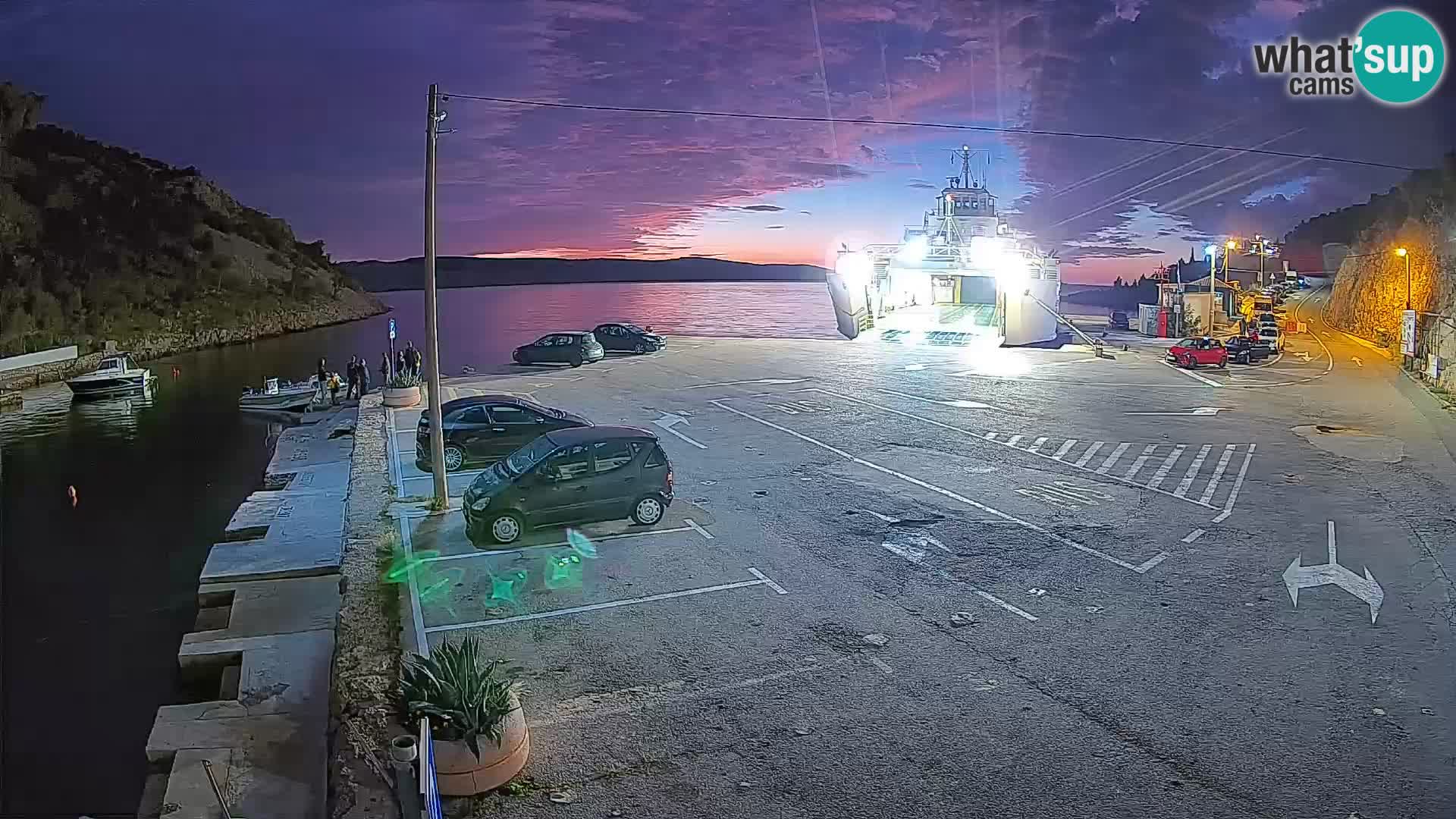 Webcam port de ferry de Prizna – vers l’île de Pag