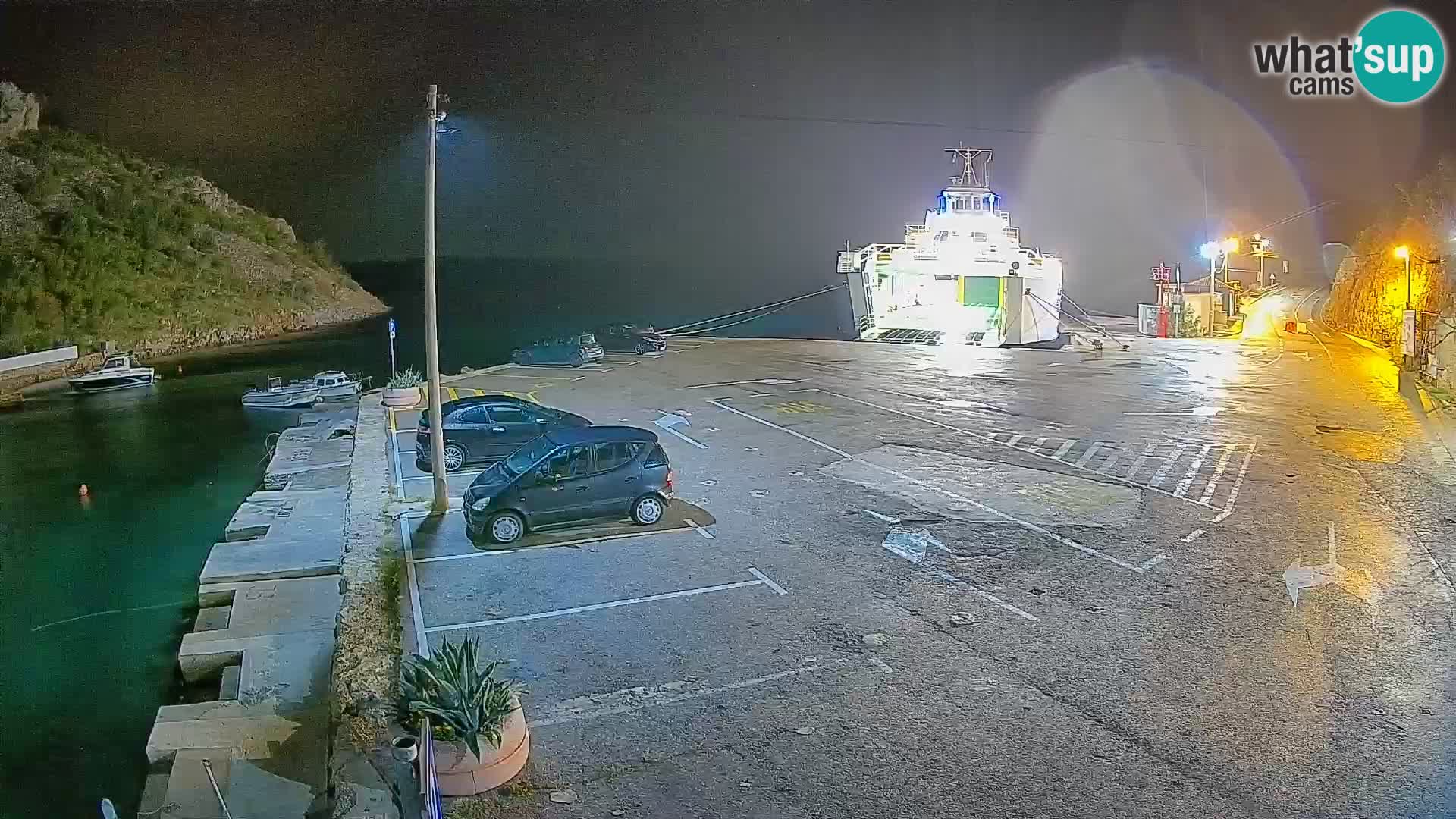 Webcam port de ferry de Prizna – vers l’île de Pag