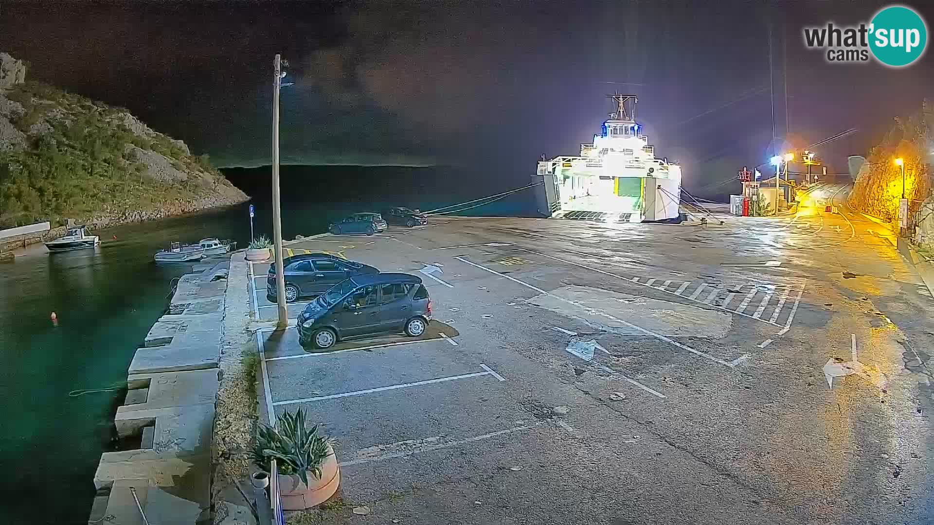 Webcam port de ferry de Prizna – vers l’île de Pag