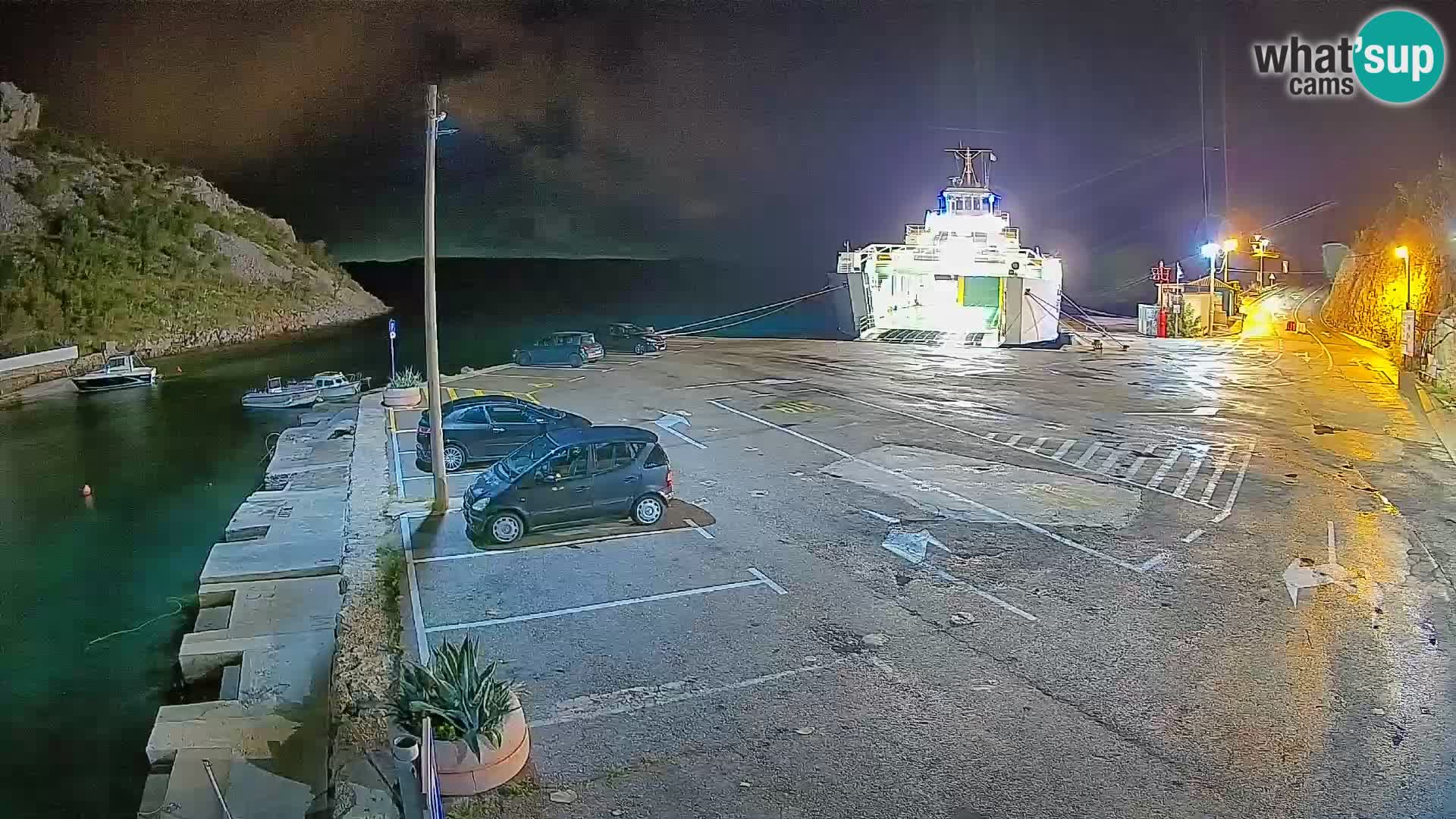 Webcam port de ferry de Prizna – vers l’île de Pag