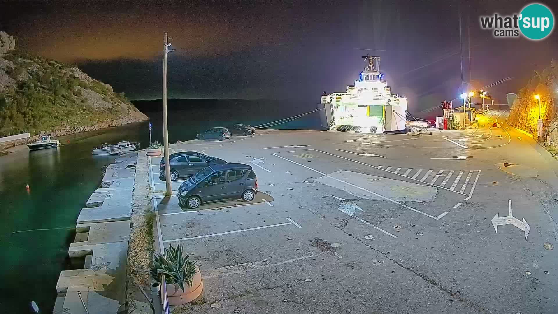 Webcam port de ferry de Prizna – vers l’île de Pag