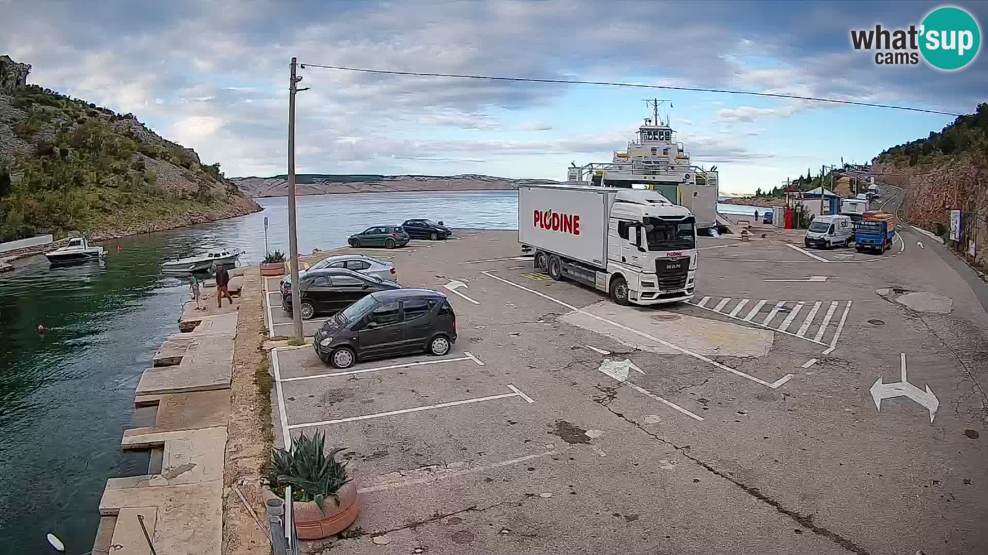 Webcam Prizna ferry port to Pag island