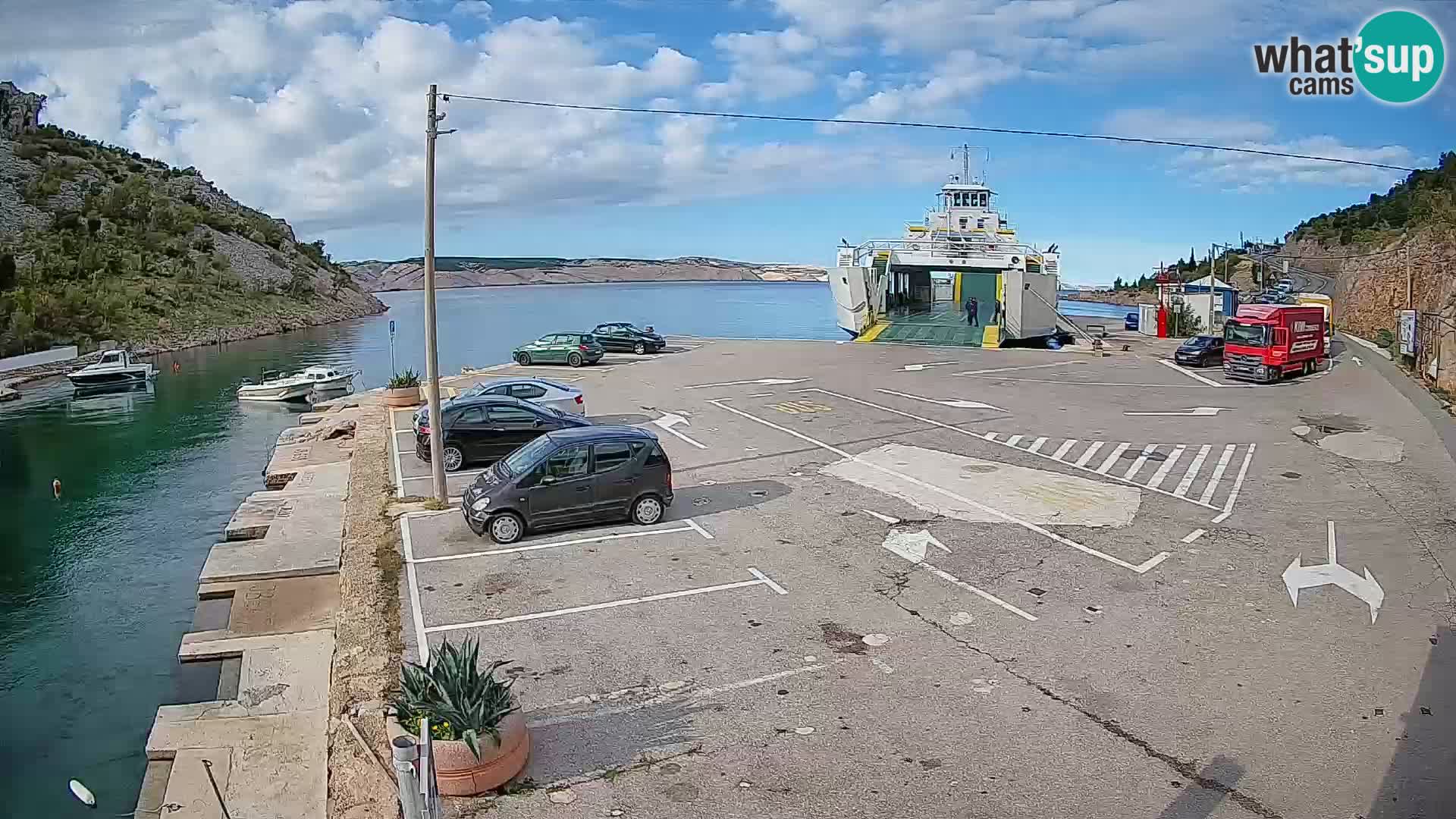 Webcam Fährhafen Prizna – zur Insel Pag