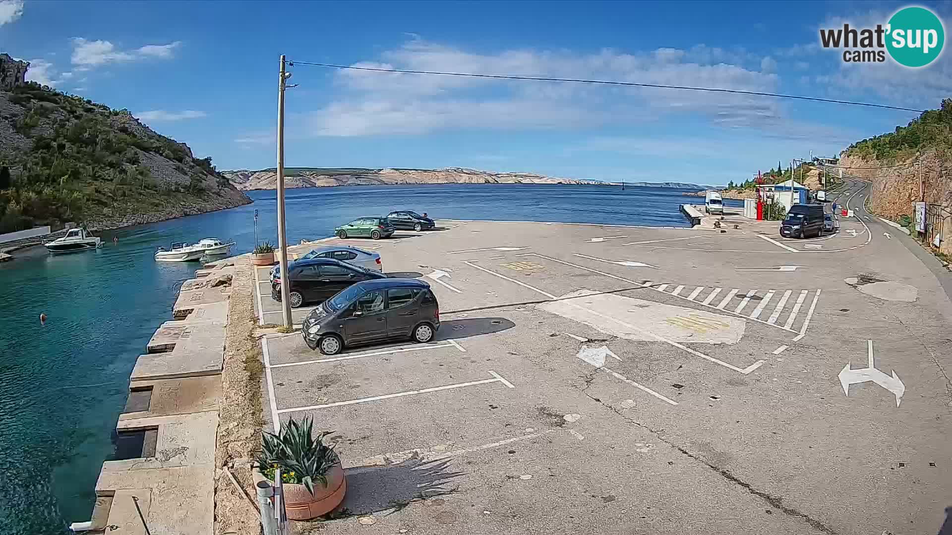 Webcam Prizna ferry port to Pag island