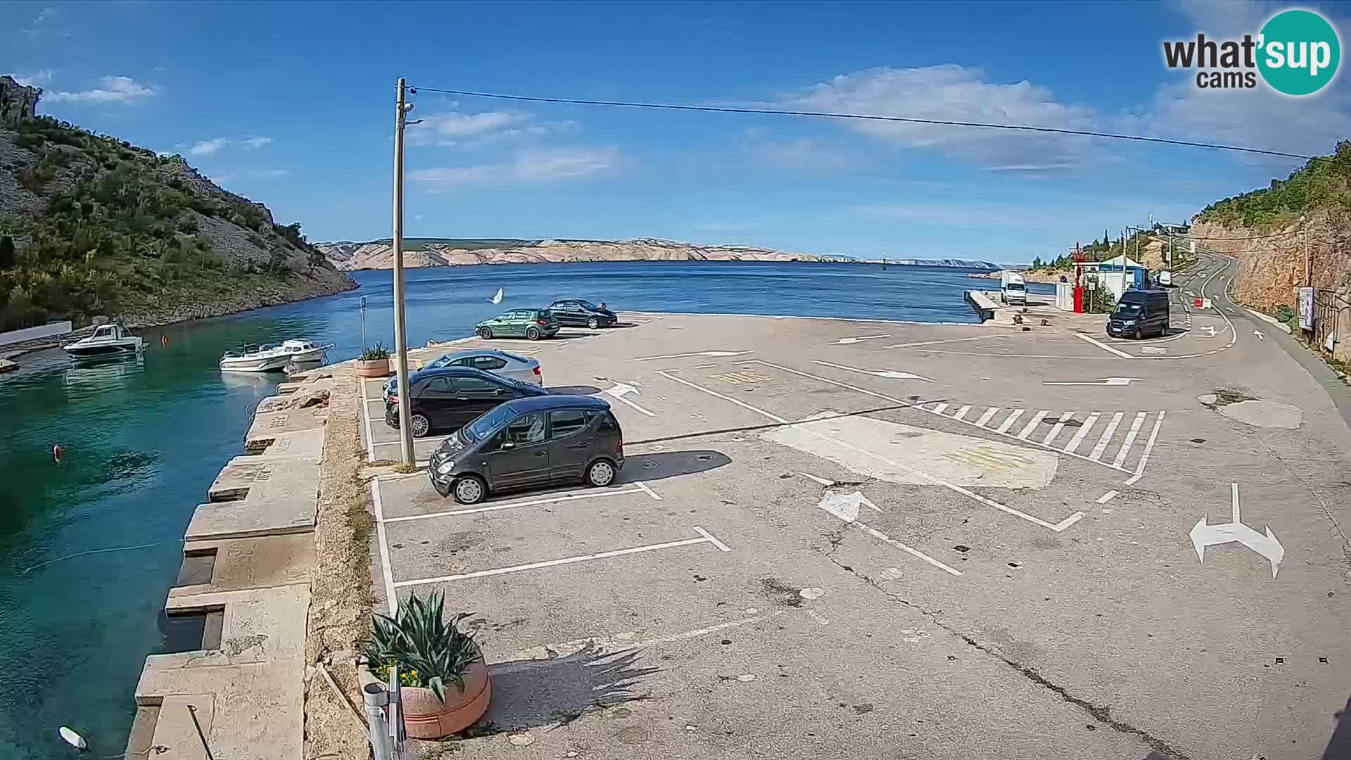 Webcam Prizna ferry port to Pag island
