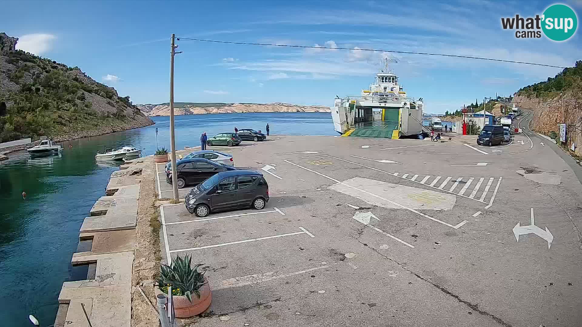 Webcam port de ferry de Prizna – vers l’île de Pag