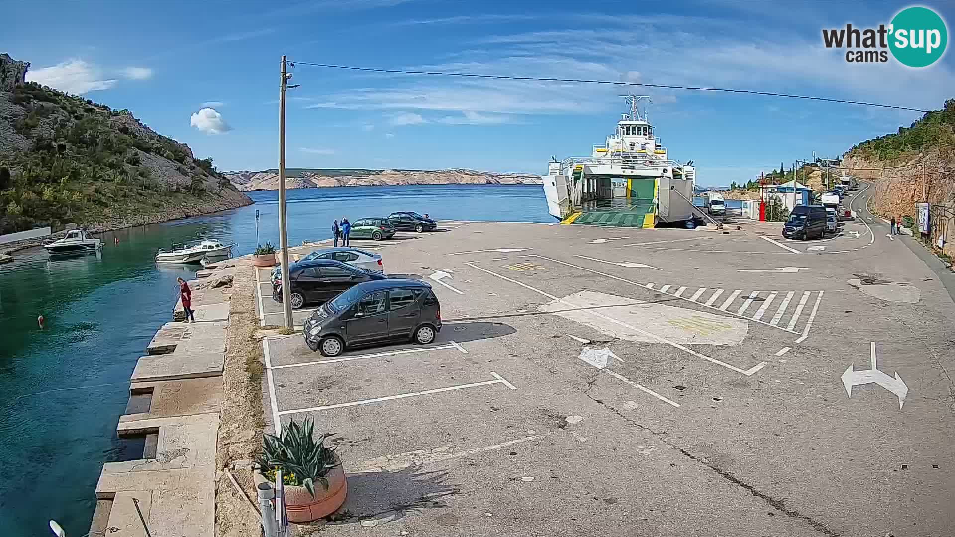 Webcam port de ferry de Prizna – vers l’île de Pag
