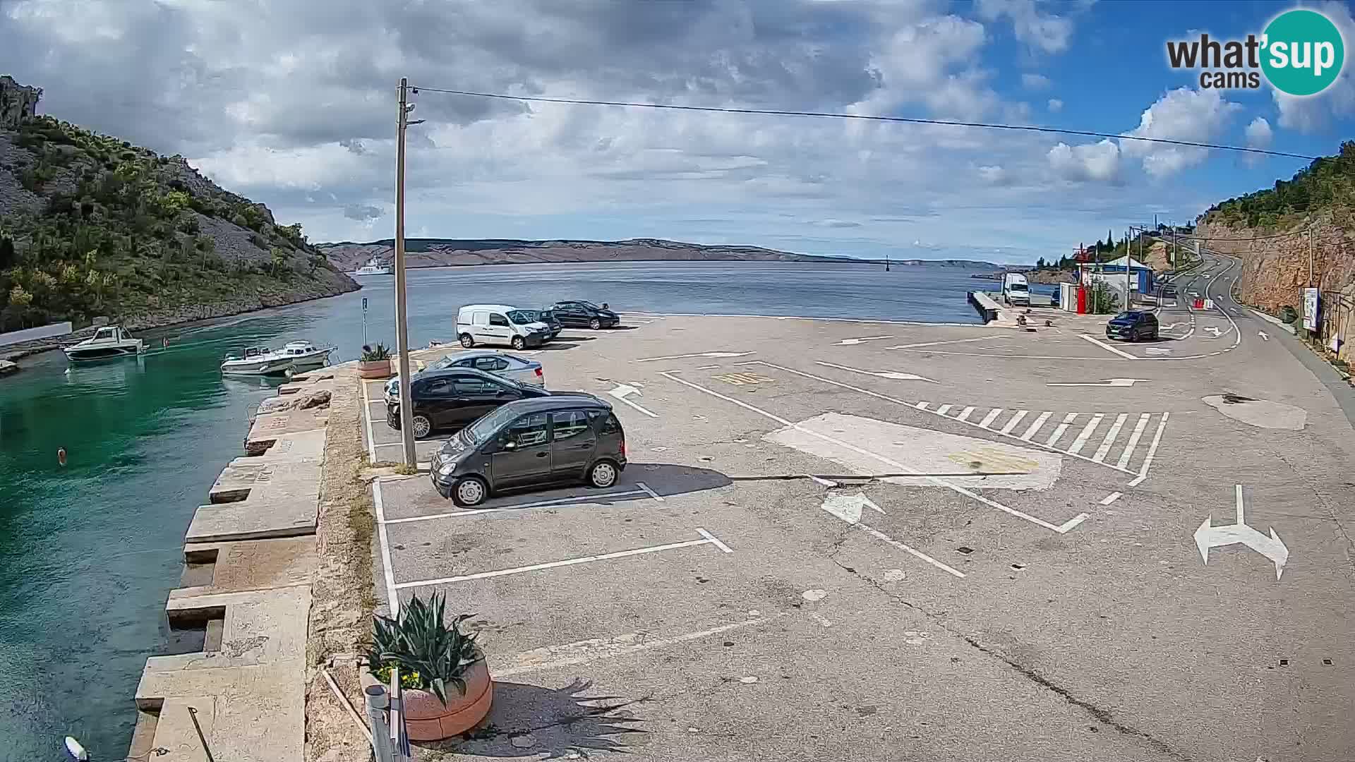 Webcam Prizna ferry port to Pag island