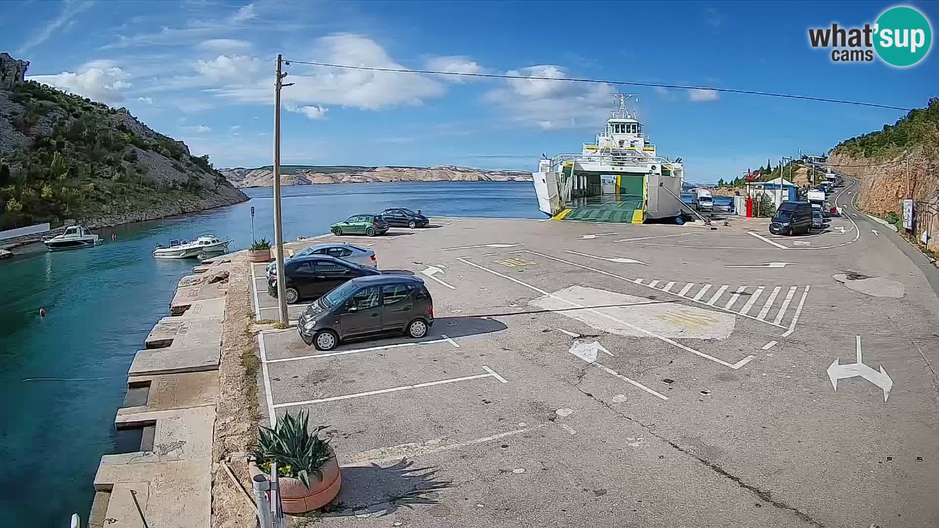 Webcam Fährhafen Prizna – zur Insel Pag