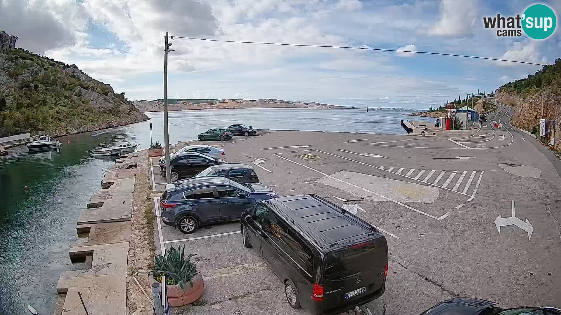 Webcam port de ferry de Prizna – vers l’île de Pag