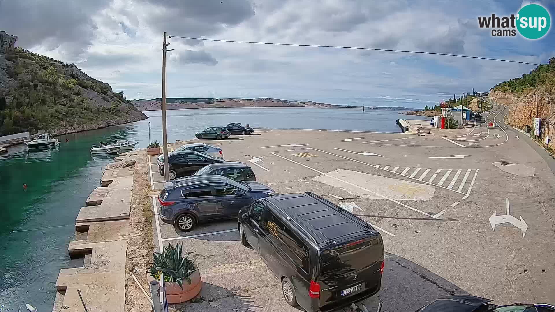 Webcam port de ferry de Prizna – vers l’île de Pag