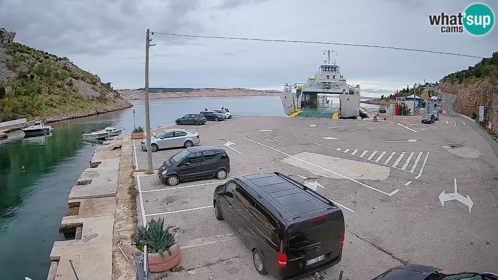Webcam Fährhafen Prizna – zur Insel Pag