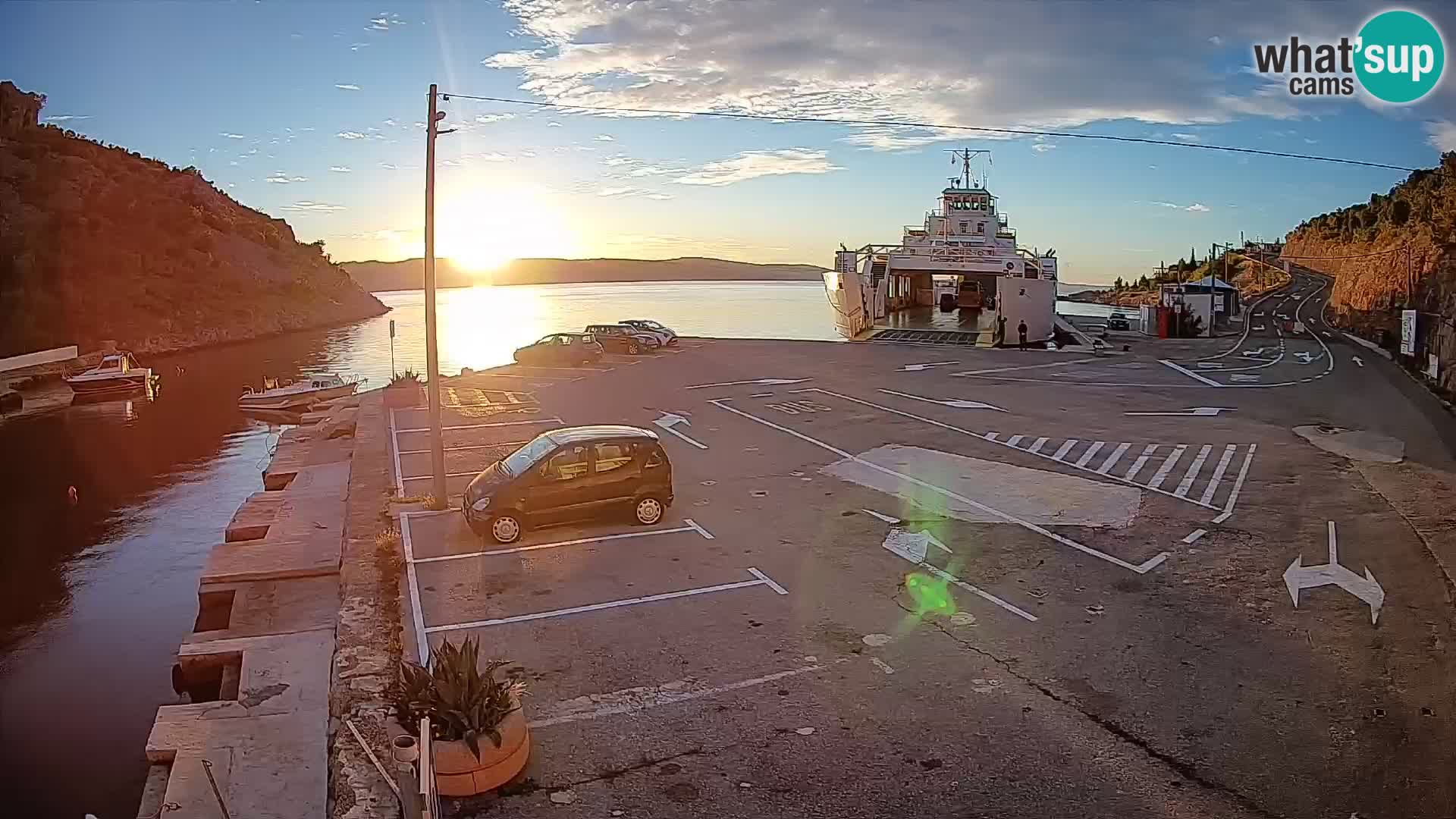 Webcam Fährhafen Prizna – zur Insel Pag
